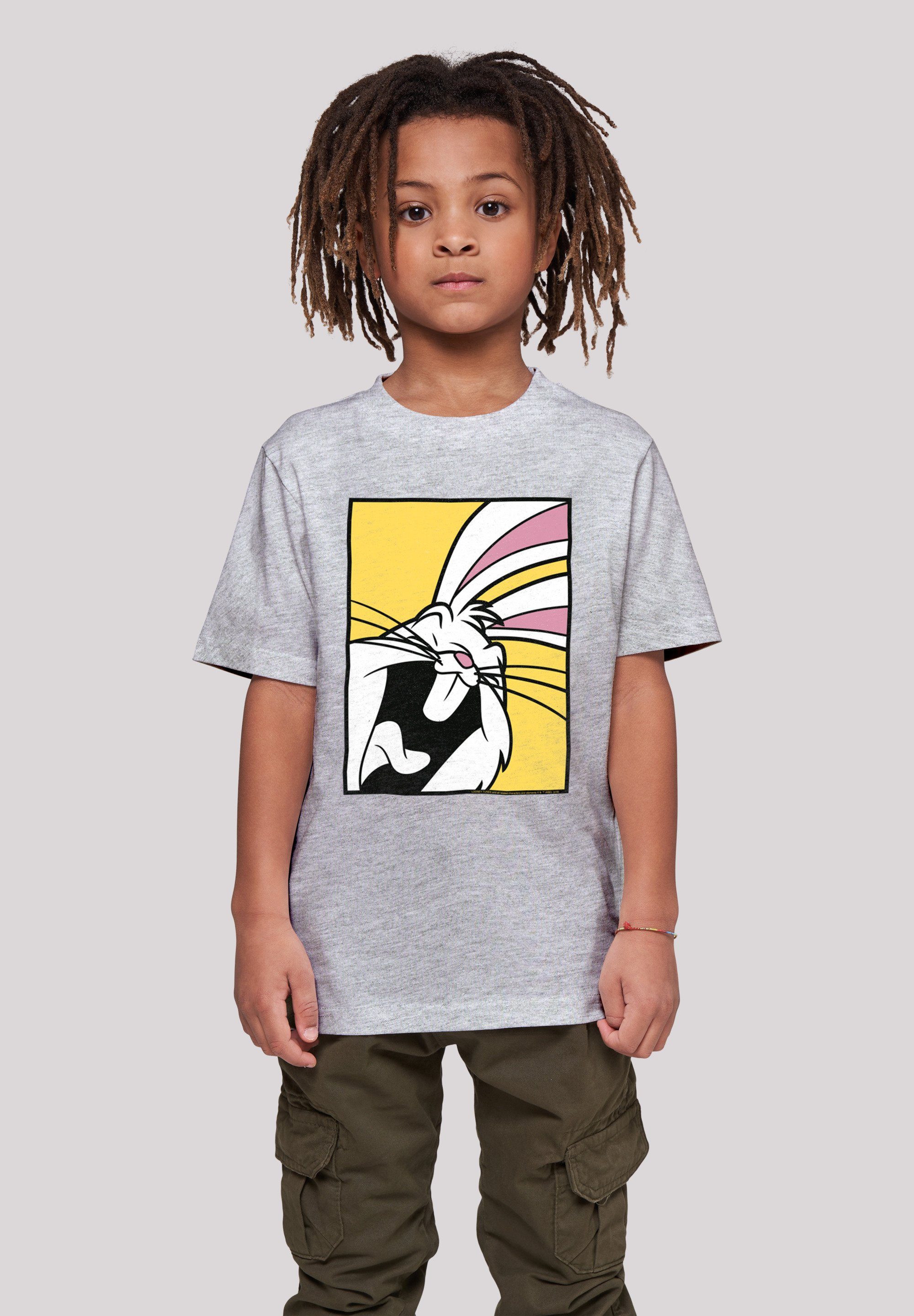 F4NT4STIC T-Shirt Looney Tunes Bugs Bunny Laughing Print heather grey