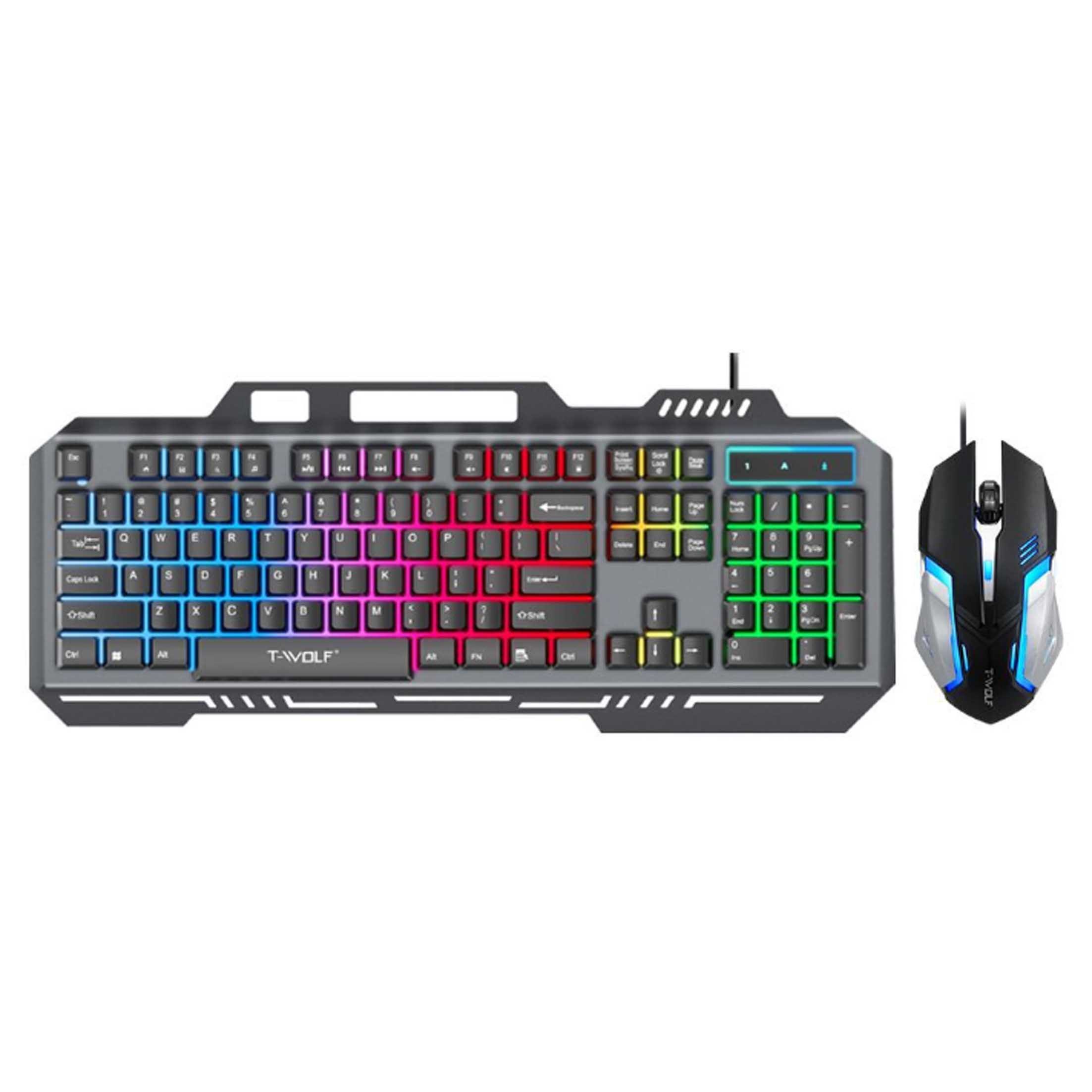 KINSI Kabelgebundene Tastatur und Maus, Gaming-Tastatur- und Maus-Set Tastatur- und Maus-Set, (2 St), 800-2400 DPI, inkl. Maus