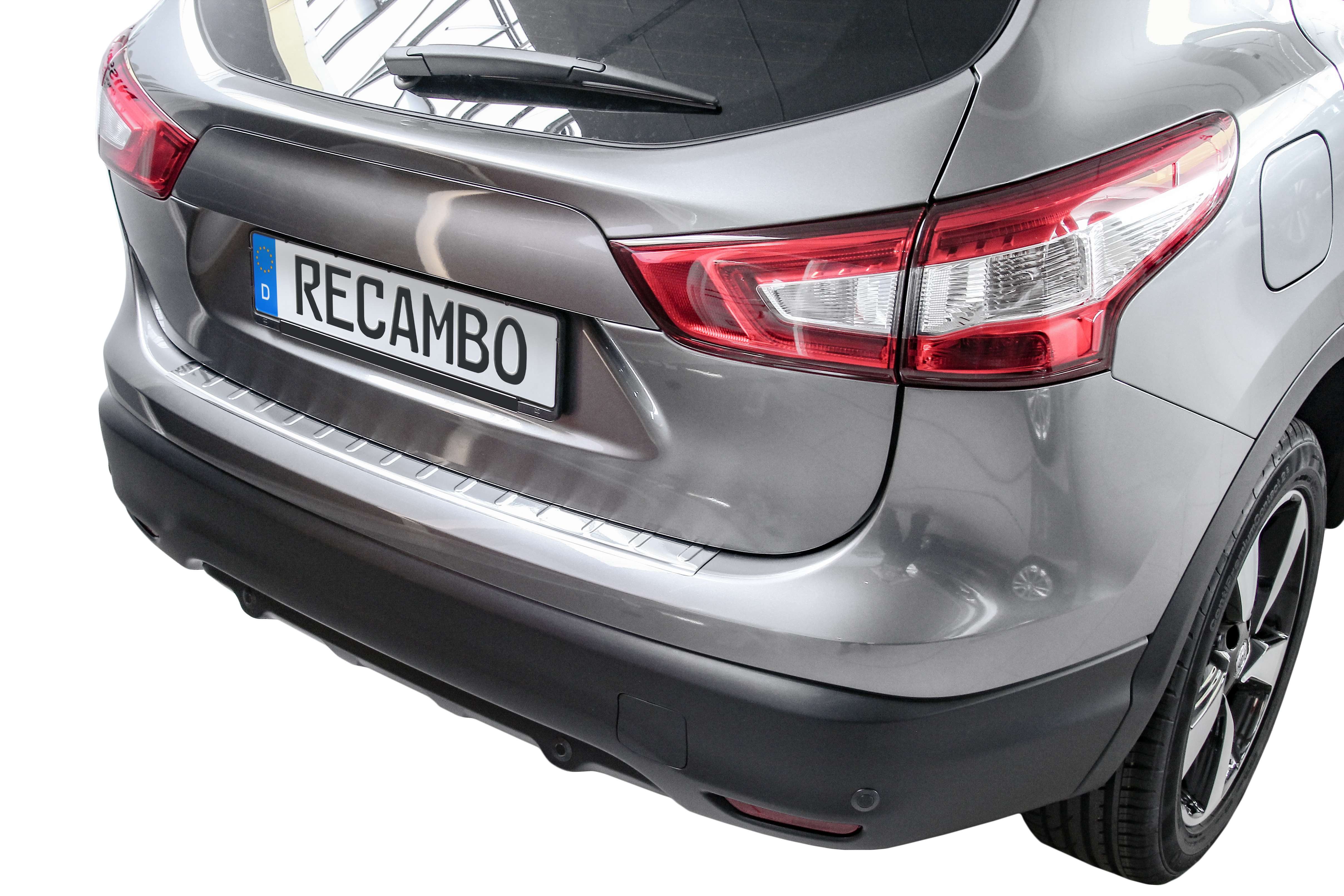 RECAMBO Ladekantenschutz für NISSAN QASHQAI II, J11, 2013-2016 Stoßstangenschutz, V2A rostfrei, Exklusive Optik, praktischer Schutz & perfekte Passform
