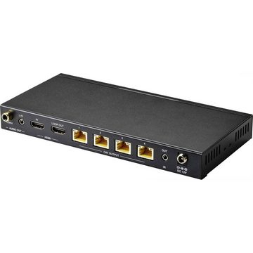 SpeaKa Professional 1x4 HDMI-Splitter über Ethernet-Kabel Computer-Kabel, durchgeschleifter HDMI-Ausgang
