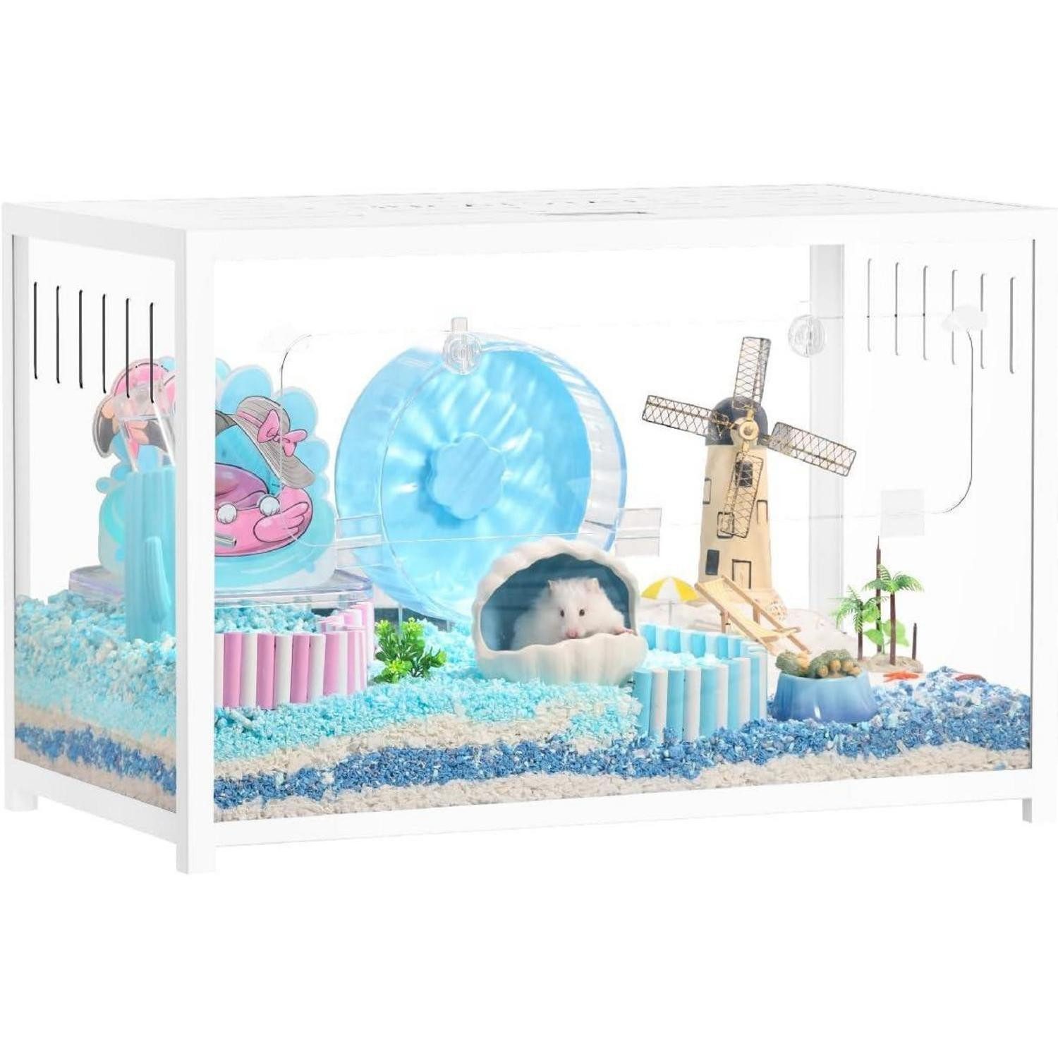 LuxusKollektion Kleintierkäfig Hamsterkäfig Metall 2.0 Groß stapelbar tiefe Höhle 80x44,7x50,6cm