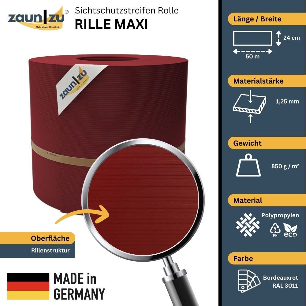 zaunzu Sichtschutzstreifen Rille Maxi Rolle für günstig online kaufen