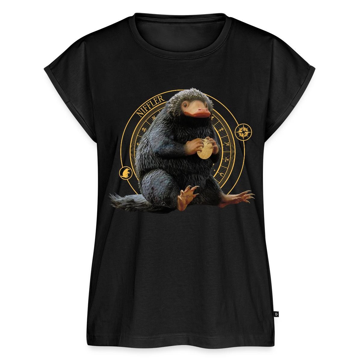 T-Shirt Phantastische Tierwesen Niffler mit Gold Frauen Casual T-Shirt