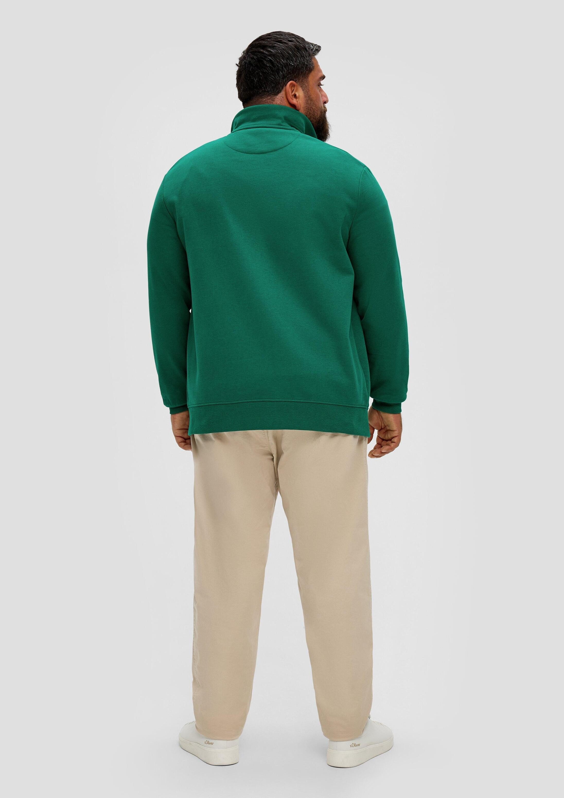 s.Oliver Sweatjacke Sweatshirt Jacke Sweatshirt Jacke mit Stehkragen