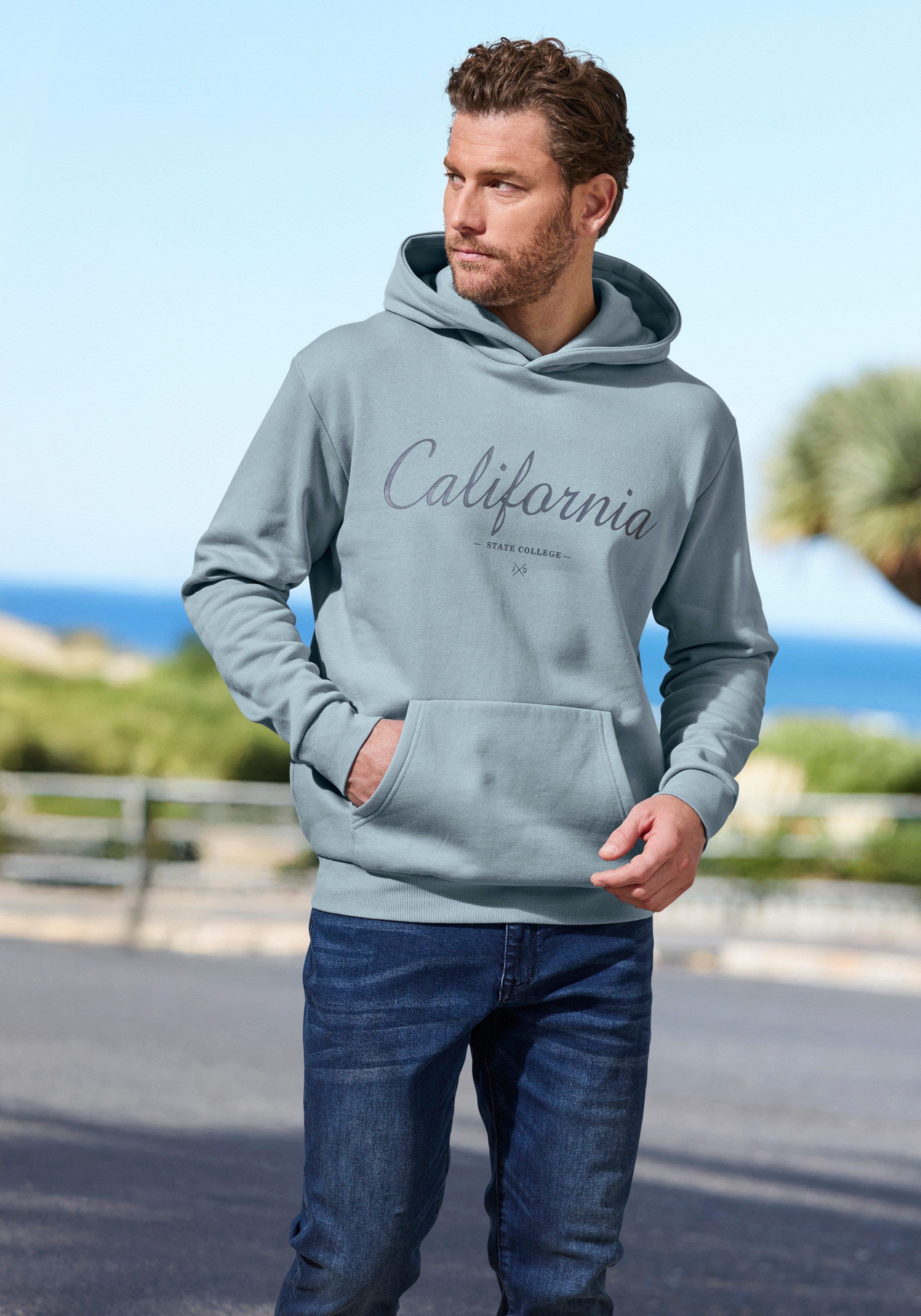 John Devin Hoodie bis Größe 5XL Sweatshirt mit coolem Druck, aufgesetzter Tasche und Kapuze – Bild 5 von 5