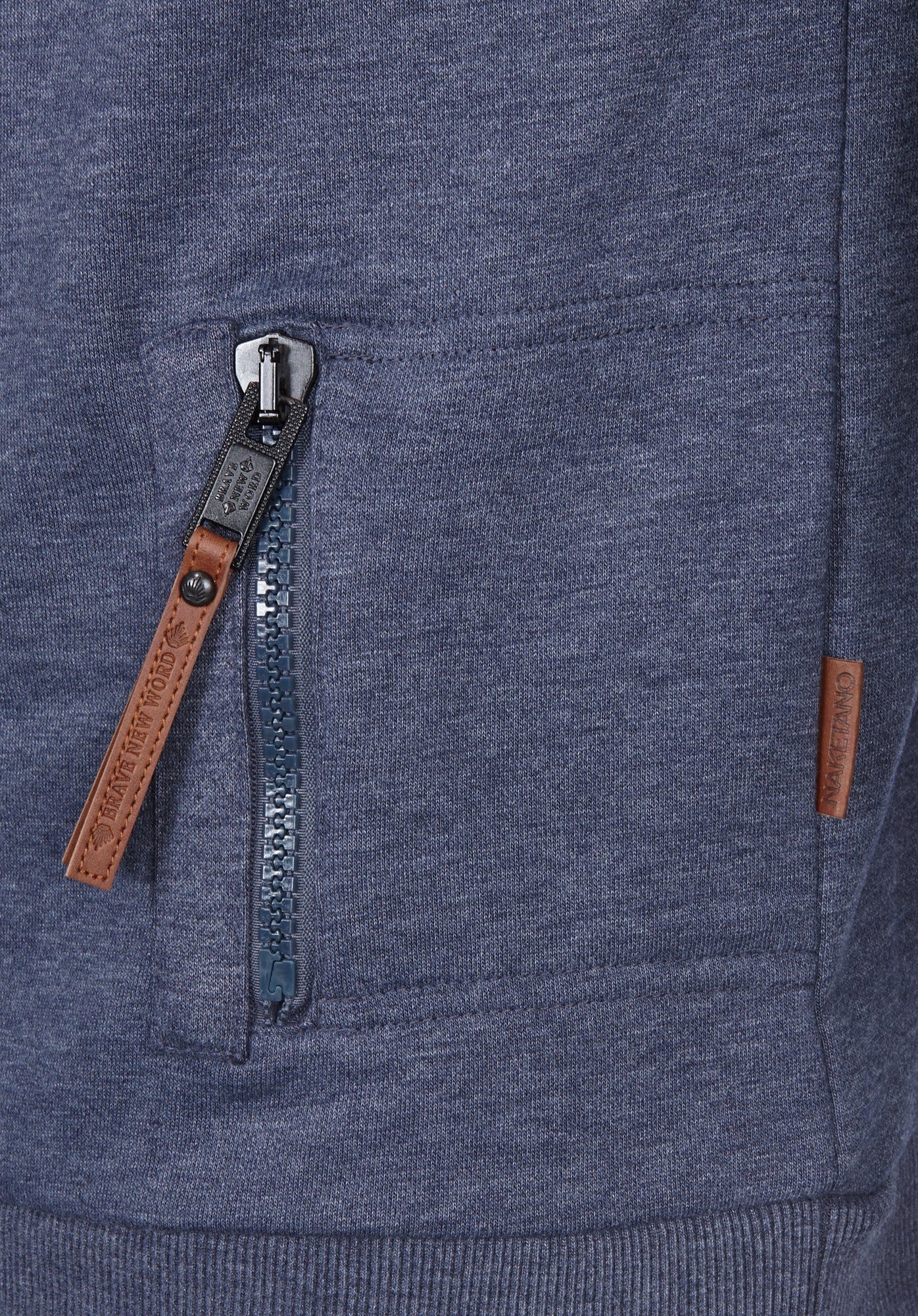 naketano T-Shirt Baumwolle Kapuze Sweat Streetwear Oversize Kängurutasche weich Herren (1-tlg) bequem, casual, vegan, meliert, kuschelig, mit Kapuze, Alltag