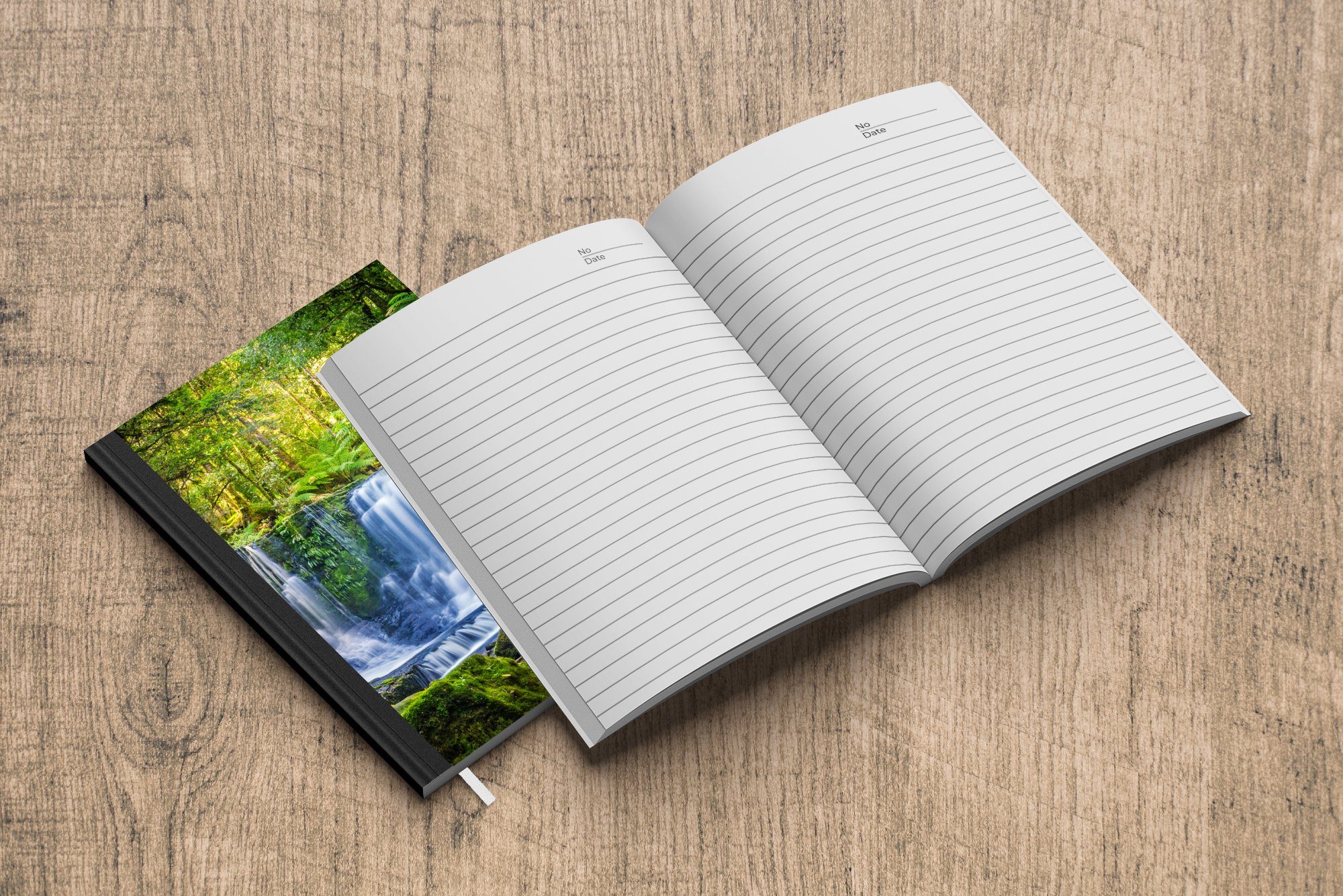 - Wasserfall Seiten, Dschungel - Natur, Tagebuch, Notizheft, A5, Pflanzen Haushaltsbuch - 98 Merkzettel, Journal, MuchoWow Australien Notizbuch -