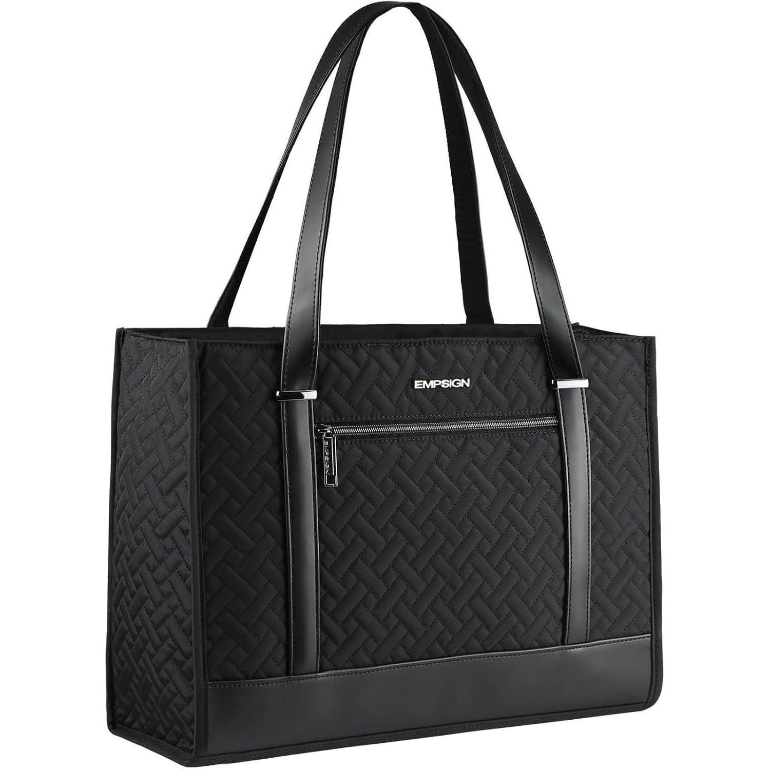 LuxusKollektion Laptoptasche Laptoptasche Damen 15,6 Zoll Grau Aktentasche Tote Bag Businesstasche