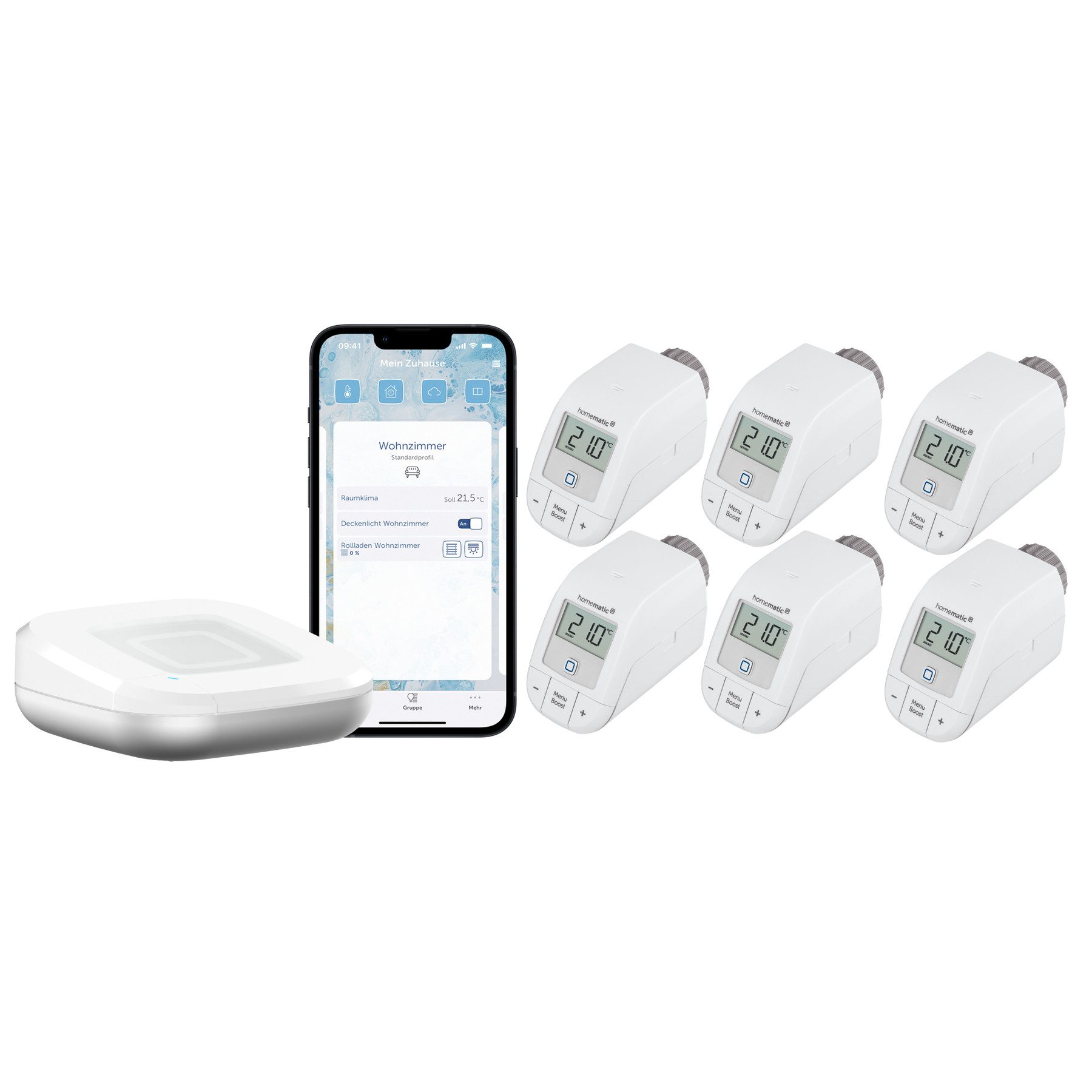 Homematic IP Heizkörperthermostat HOMEMATIC IP Starterset Heizen für 6 Heizkörper