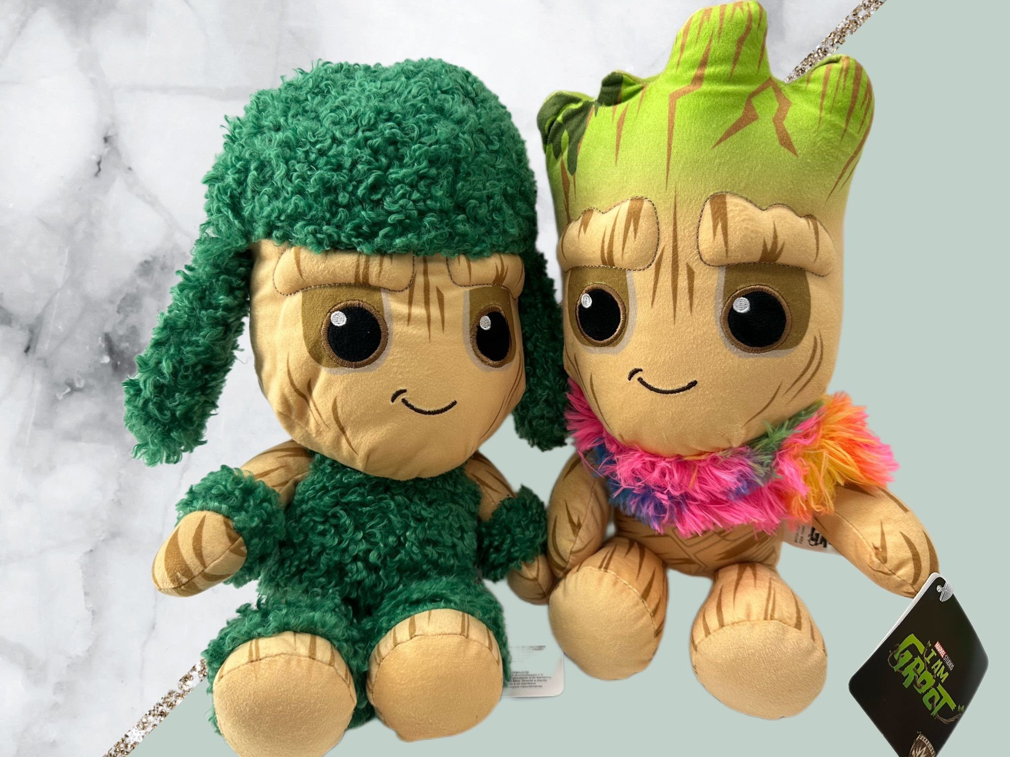 MARVEL Kuscheltier Groot Kuscheltier I Am Groot ich Bin Groot Plüschtier 35cm grün Wolle (Set, 1-St., Geschenk-Set), Weiches Plüschtier Geschenke für Kinder Mädchen und Jungen Weihnachten