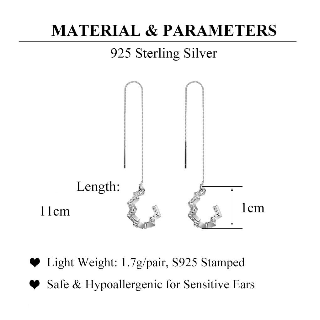 Möglichkeiten Haiaveng Silber von Sterling eine 925 Ohrringe, Kette Damen Ohrringe Paar zu Quaste tragen Vielzahl Ohrhänger