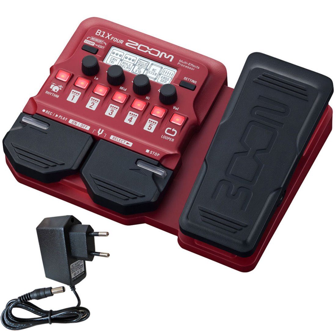 Zoom Audio E-Gitarre Zoom B1X FOUR Bass -Effektgerät mit Netzteil, Bundle, Mit Netzteil