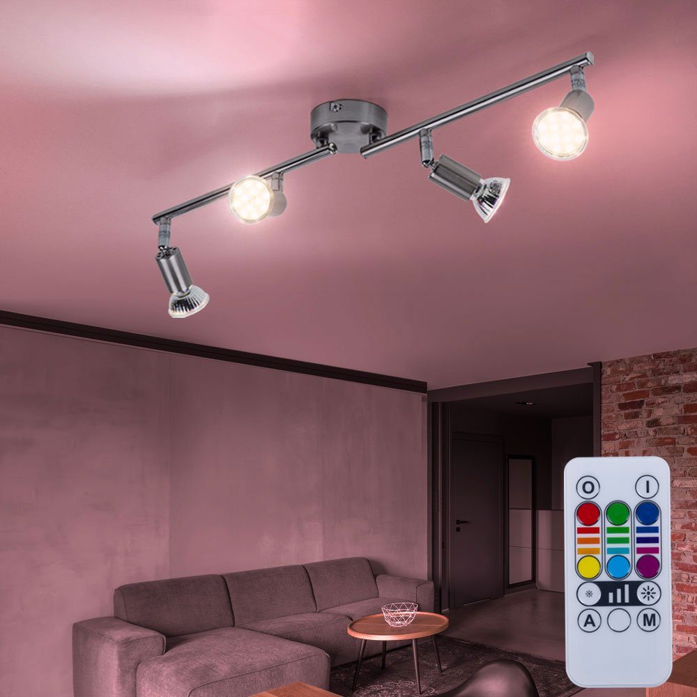 etc-shop LED Deckenleuchte, Leuchtmittel inklusive, Warmweiß, Farbwechsel, Wand Strahler Wohn Zimmer Decken Spots Fernbedienung Lampe dimmbar