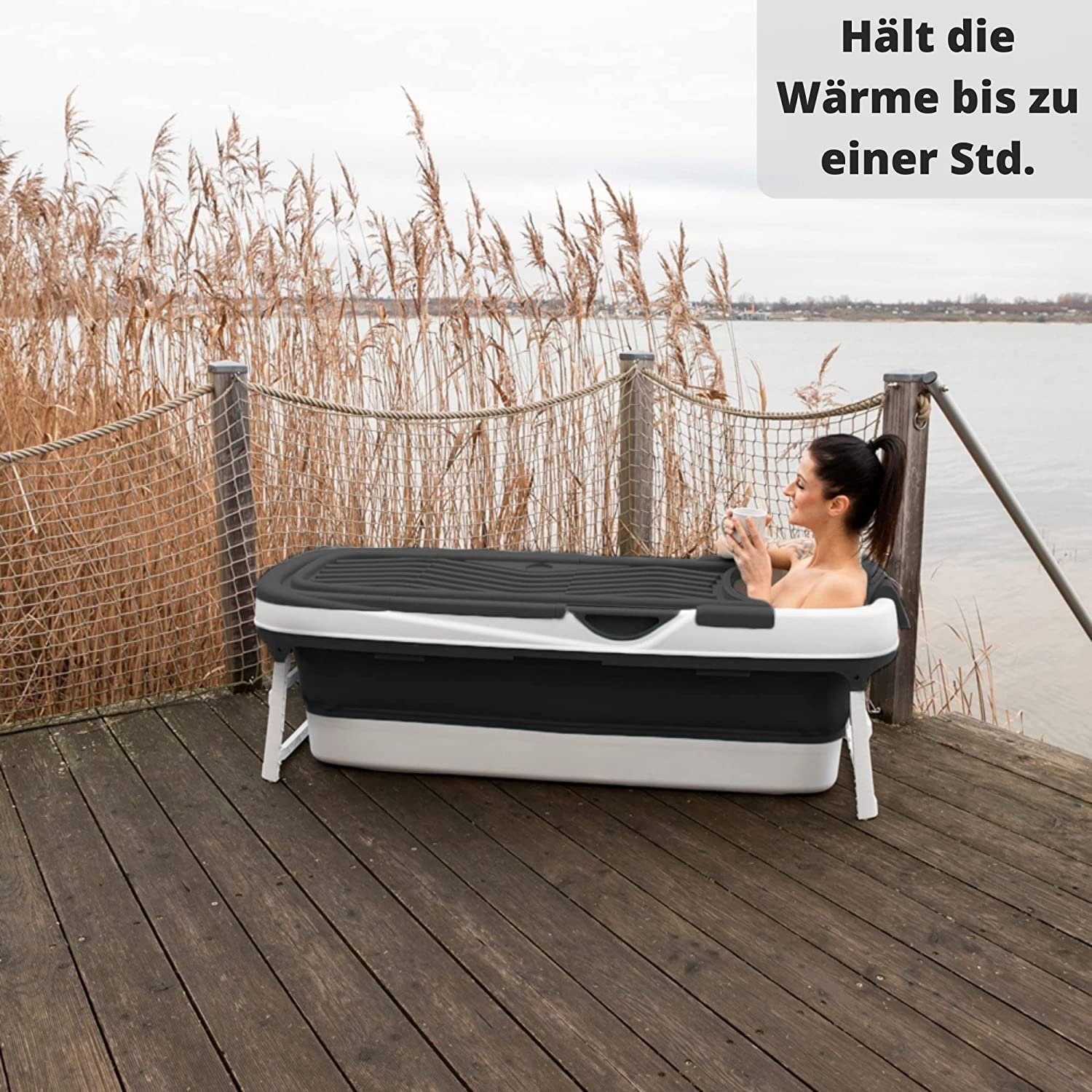 Bath Bob Badewanne faltbare Badewanne XXL Erwachsene/Kinder 158cm, mobile Klappbadewanne, klappbare Wanne