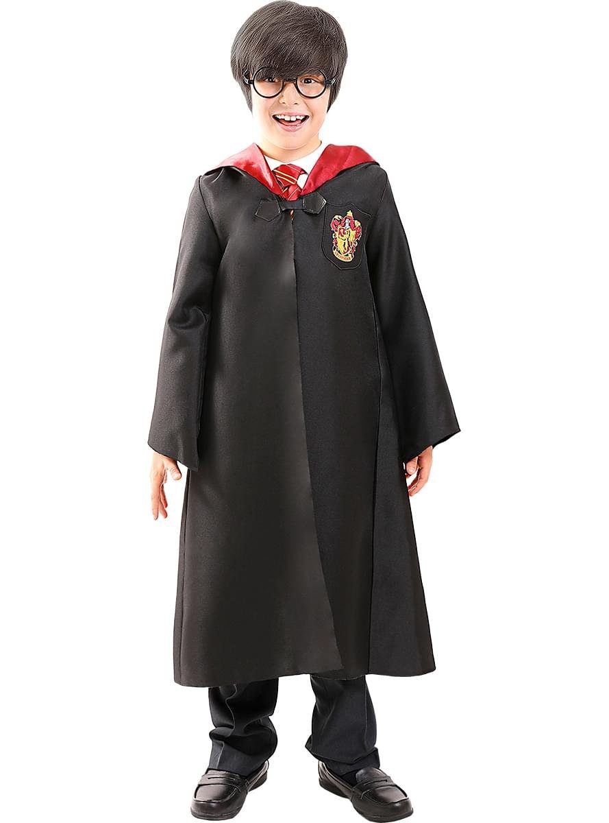 Funidelia Zauberer-Kostüm Harry Potter Kostüm Set - Faschingskostüm Kinder, Das komplette Potter-Paket mit Umhang, Krawatte, Brille und Zauberstab