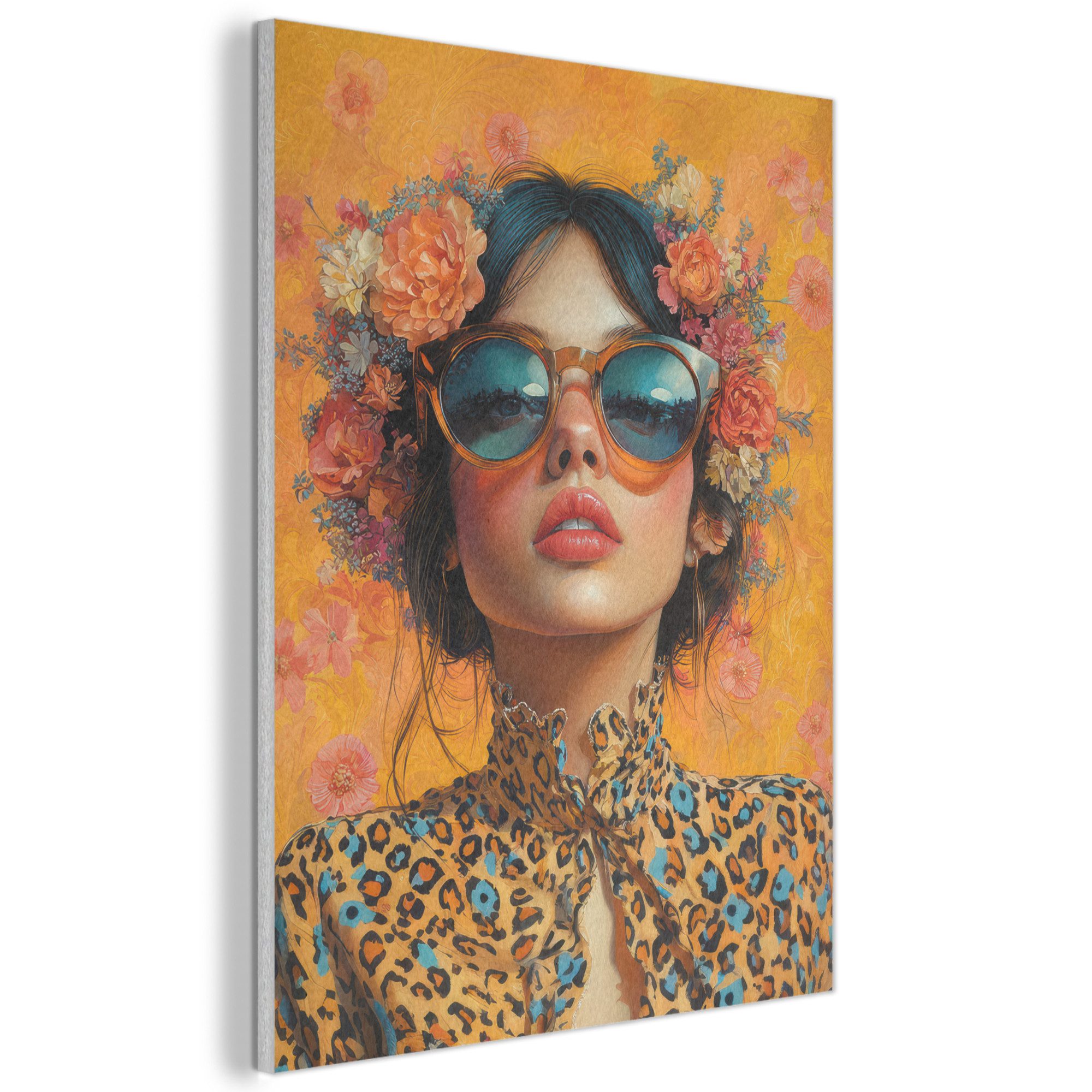 MuchoWow Gemälde Frau - Blumen - günstig online kaufen