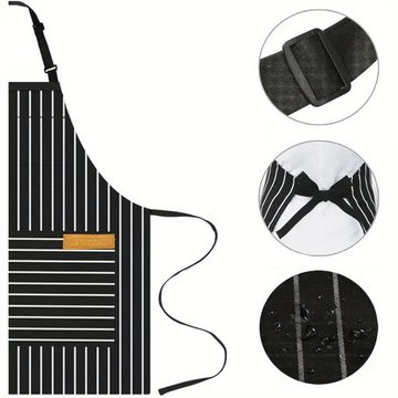 RefinedFlare Grillschürze Schwarz-weiß gestreifte, verstellbare Schürze, Unisex, mit Taschen, (2-tlg)