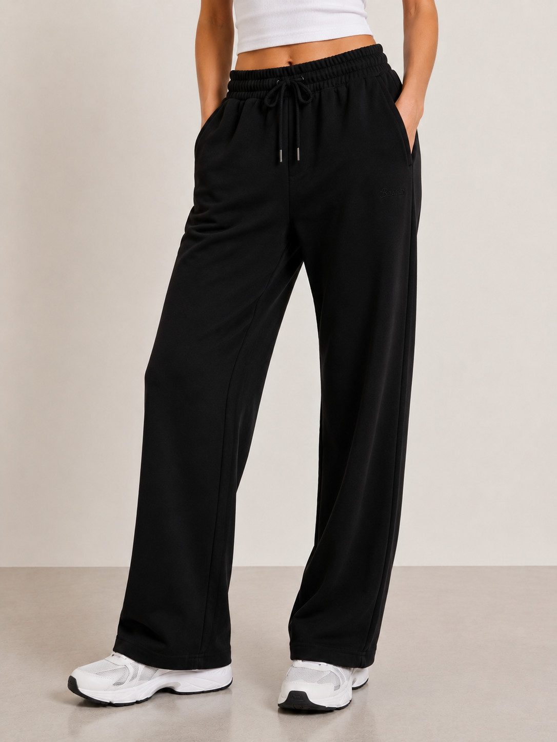 S&S Jogginghose Damen Sweathose Baumwolle Freizeit Sommer Hosen (Packung, 1-tlg., jogginghose für damen) mit High Waist & modernem Wide Leg Schnitt