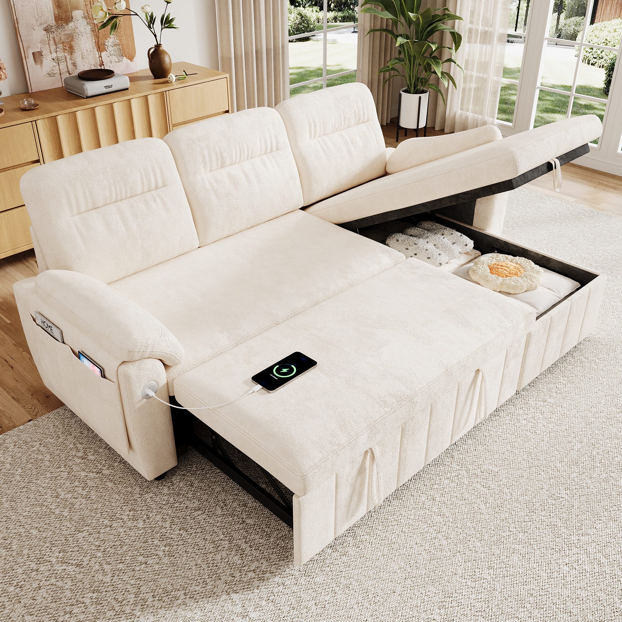 STILVORA Ecksofa L‑förmiges Sofa mit Stauraum Chaiselongue mit Kopfstützen, Schlafsofa mit wechselbarer Chaiselongue, für Wohnzimmer, kleine Räume, Gästezimmer, Filmabende