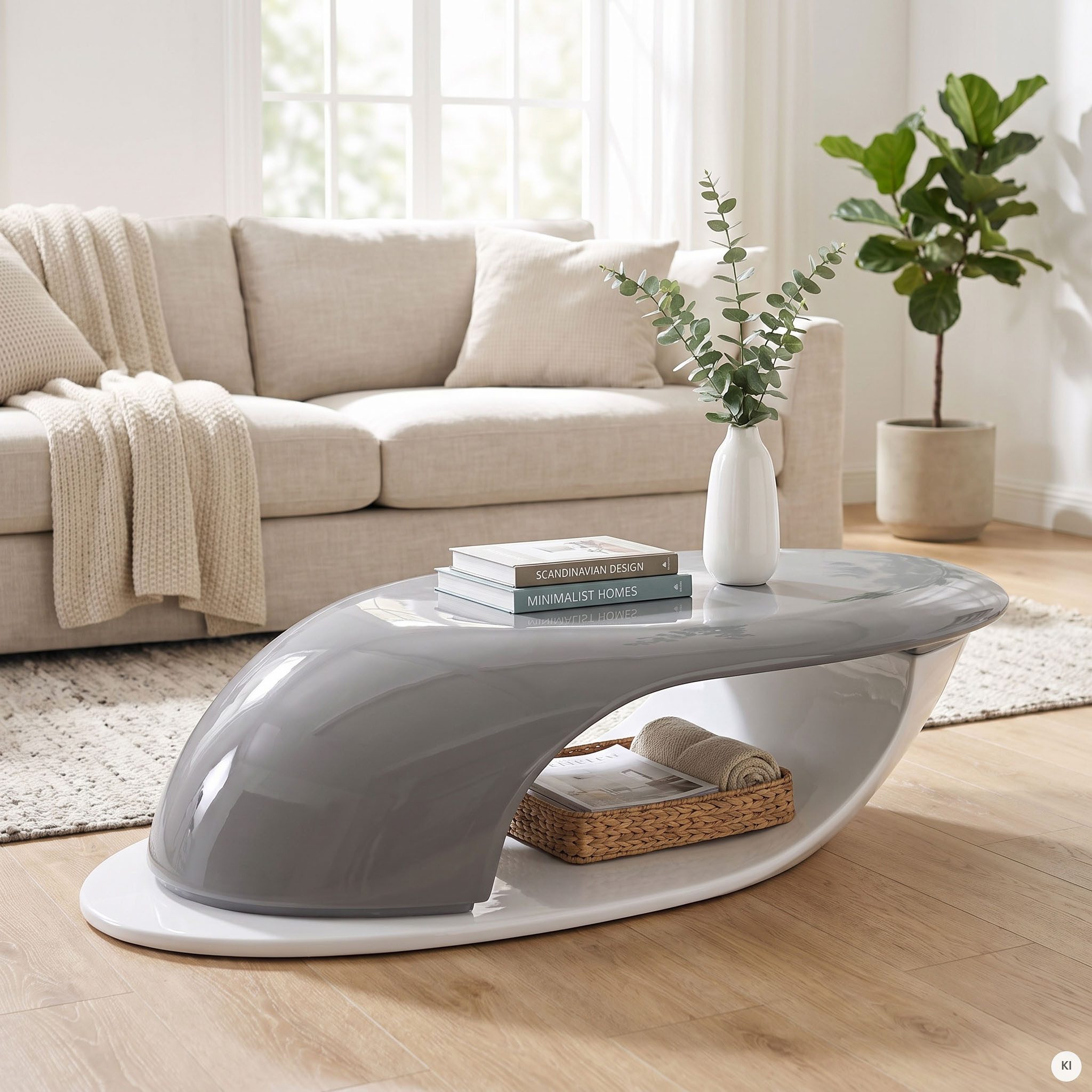 SalesFever Couchtisch Lignano Coffeetable - stilvoller Mittelpunkt, Fiberglas-Couchtisch: Zweifarbiges Design, unvergleichlicher Stil