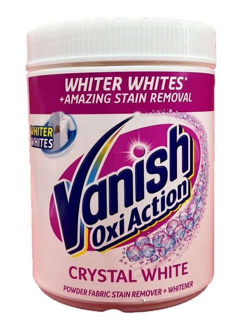 VANISH Vanish Oxi Action Waschmittel 940gr Fleckenentferner Vollwaschmittel (Waschmittel Pulver entfernt Flecken Fleckenentferner, [- für weiße Wäsche Reinigung Waschpulver Vollwaschmittel)