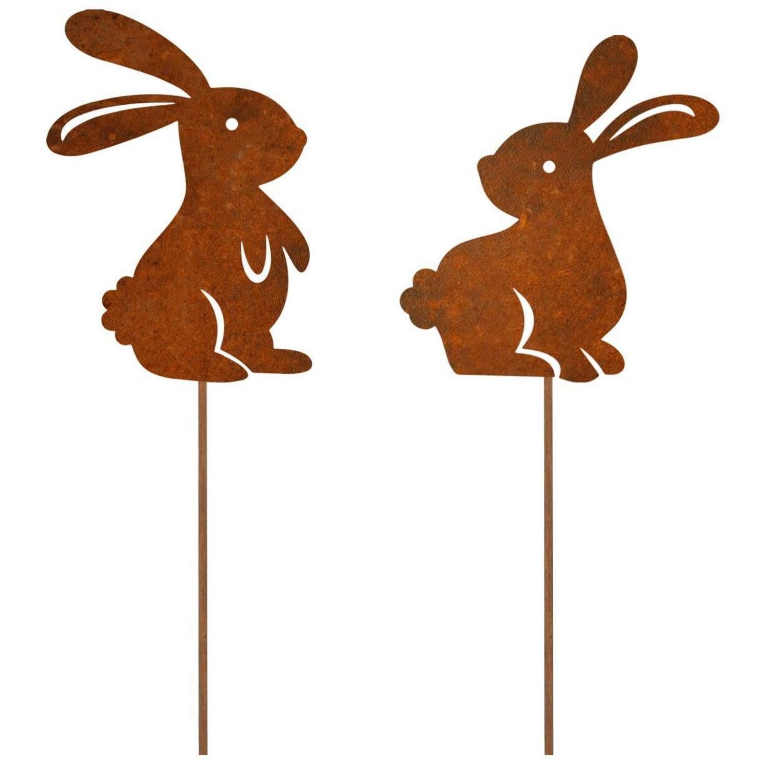 LuxusKollektion Osterhase Osterhase Gartenstecker 2er Set Edelrost (2 St)