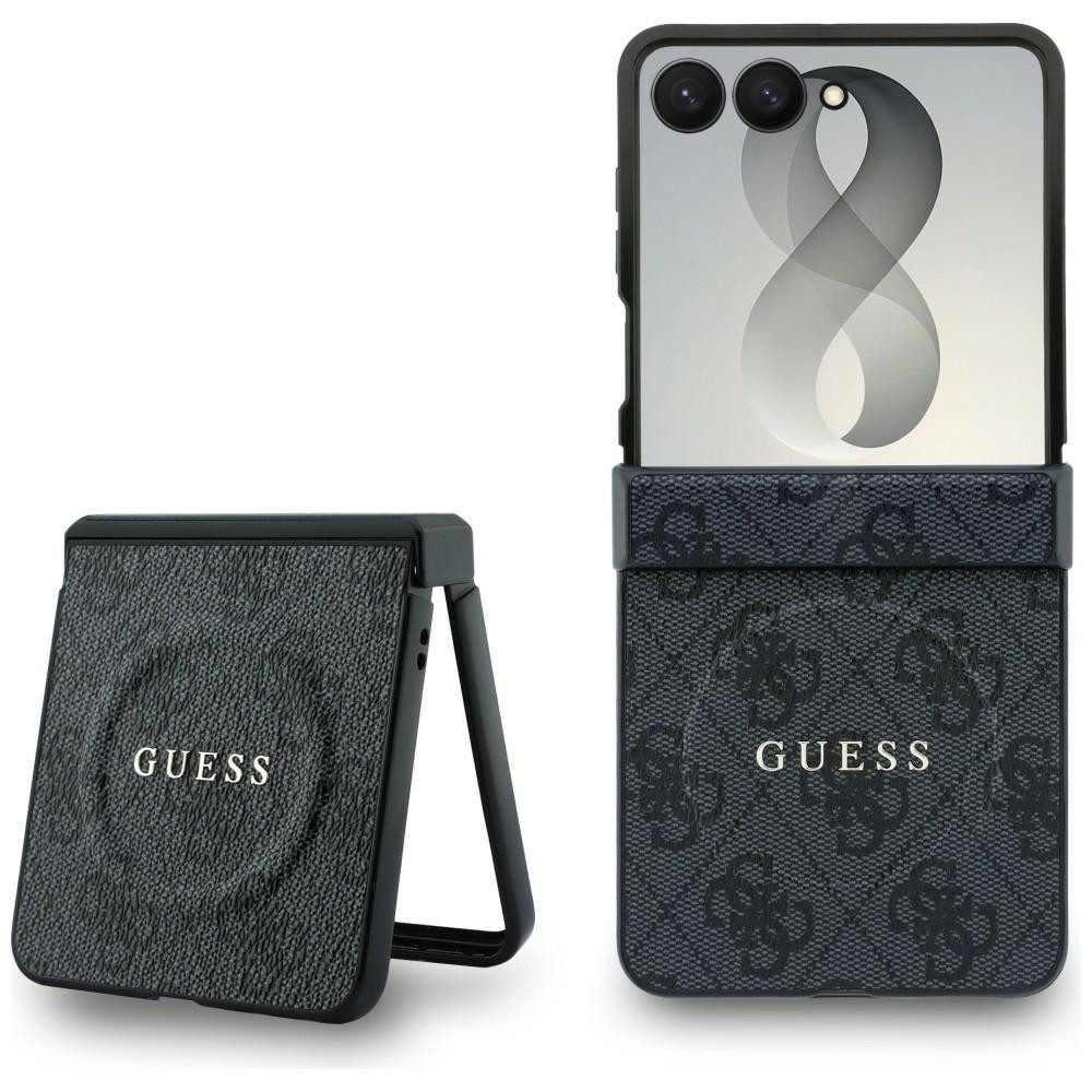 Guess Handyhülle Galaxy Z Flip 8 Case Kunstleder braun grau rosa MagSafe Logo 6,9 Zoll, Kantenschutz