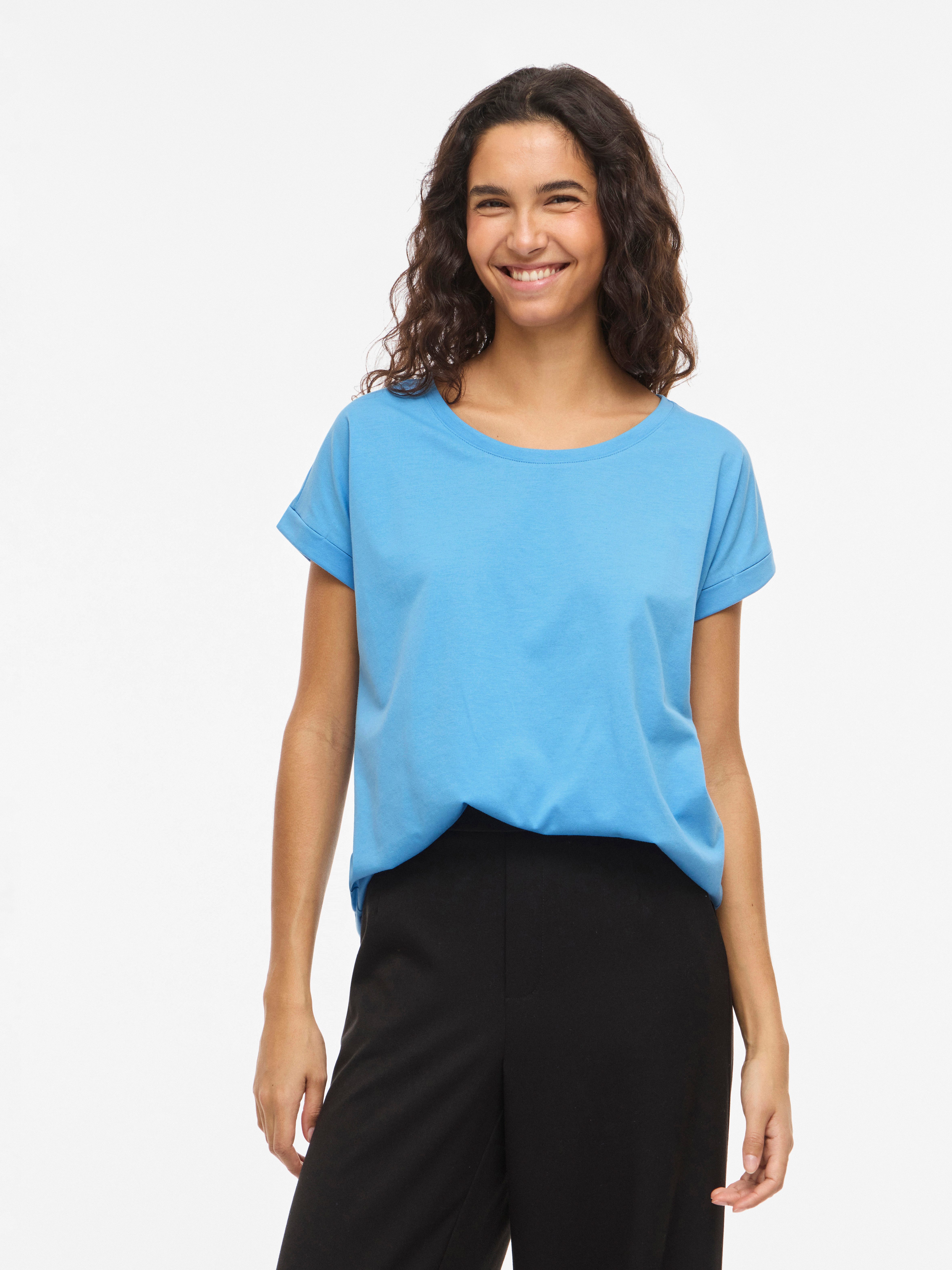Vila Rundhalsshirt VIDREAMERS NEW PURE T-SHIRT/SU-NOOS Baumwollmischung, re günstig online kaufen