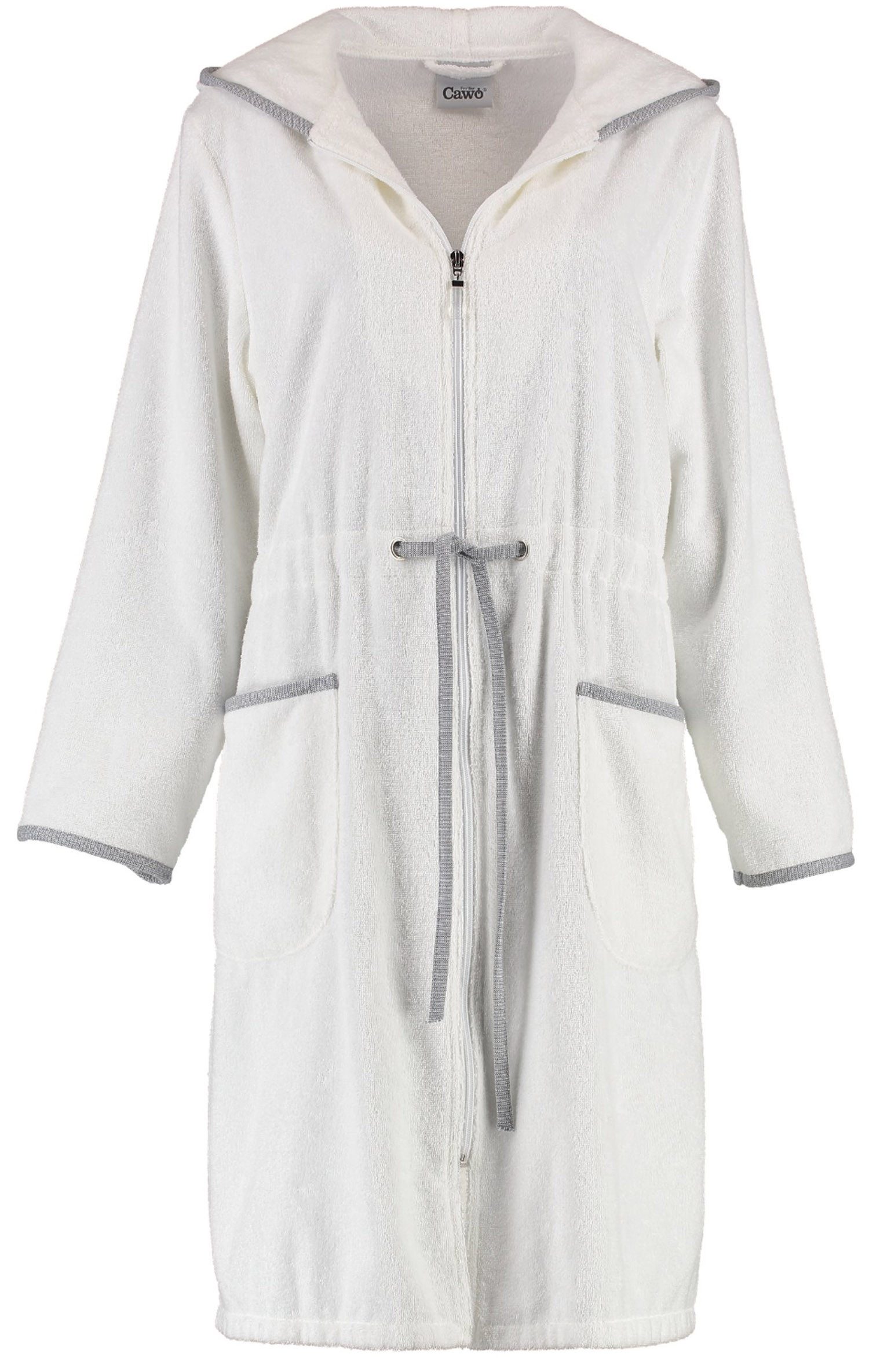Cawö Bademantel, Kurzform, Baumwolle, Kapuze, Reißverschluss, Mit Reißversc günstig online kaufen