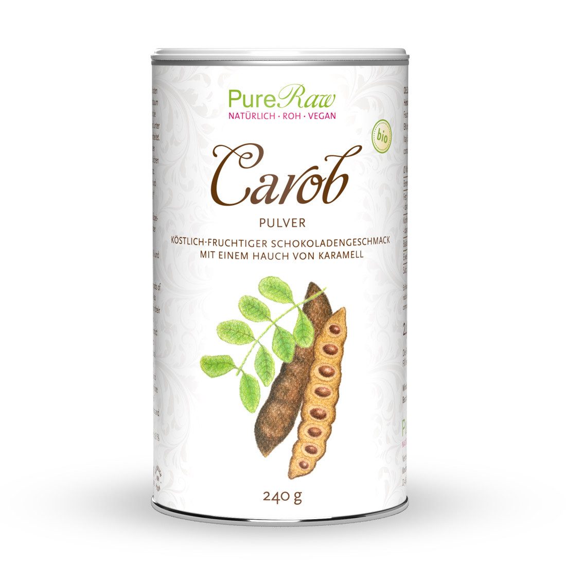 PureRaw Shake Carob Pulver - bio & vegan - gesunde Kakao Alternative