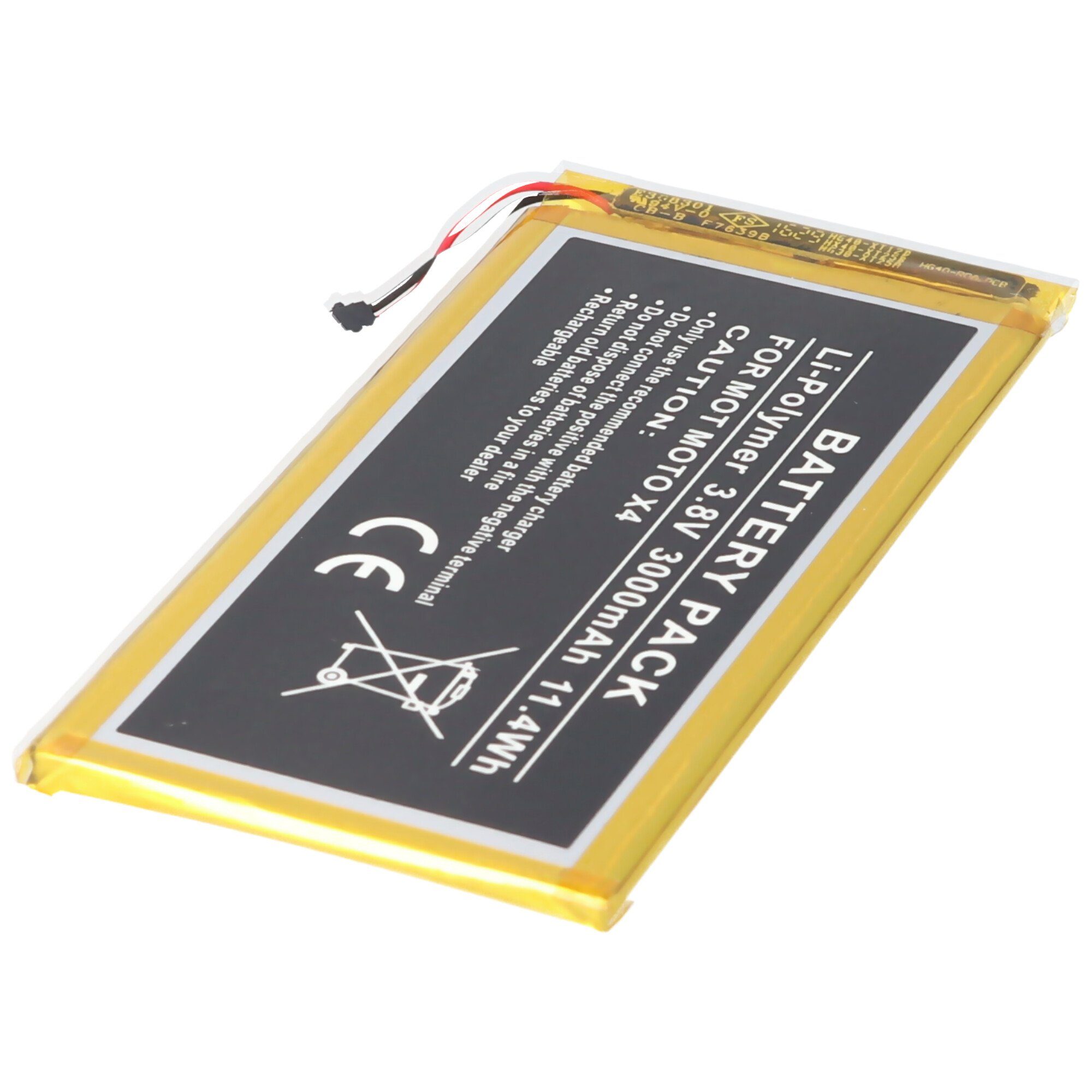 für 3,8V, Motorola MOTO Akku Akku 3000 AccuCell passend 3000mAh, (3,8 V) Li-Polymer, 11,4Wh, mAh X4,