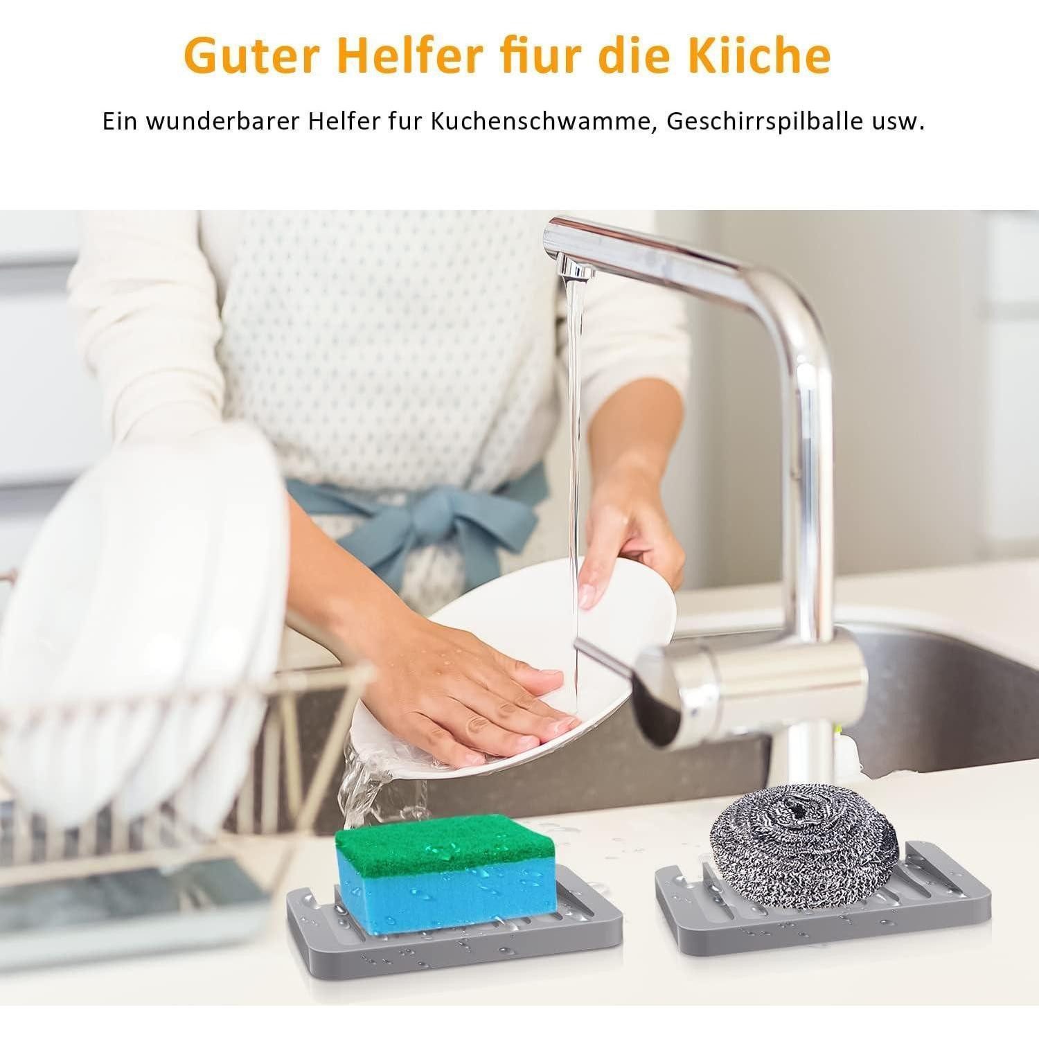 LuxusKollektion Seifenschale Seifenschale Silikon Ablauf Seifenhalter Dusche 2 Stück Grau