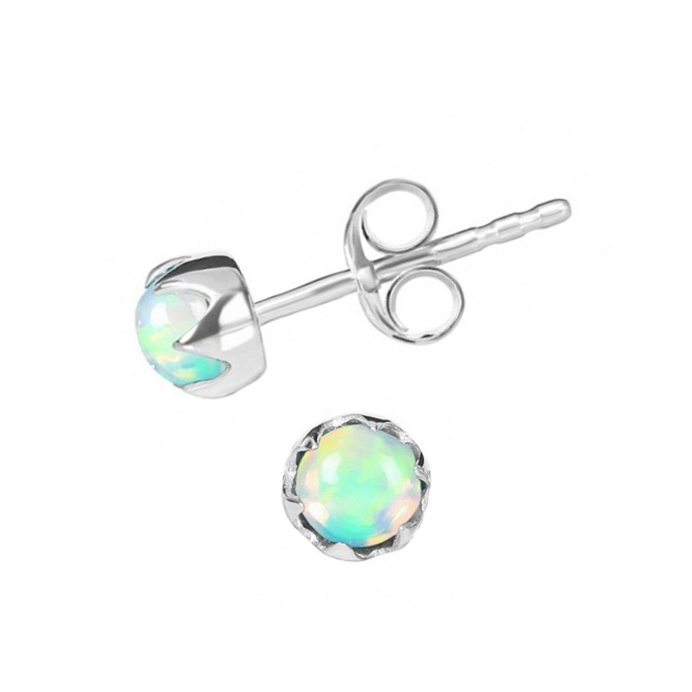 Limana Paar Ohrstecker echter Edelstein Opal 925 Silber kleine Ohrringe 5mm günstig online kaufen