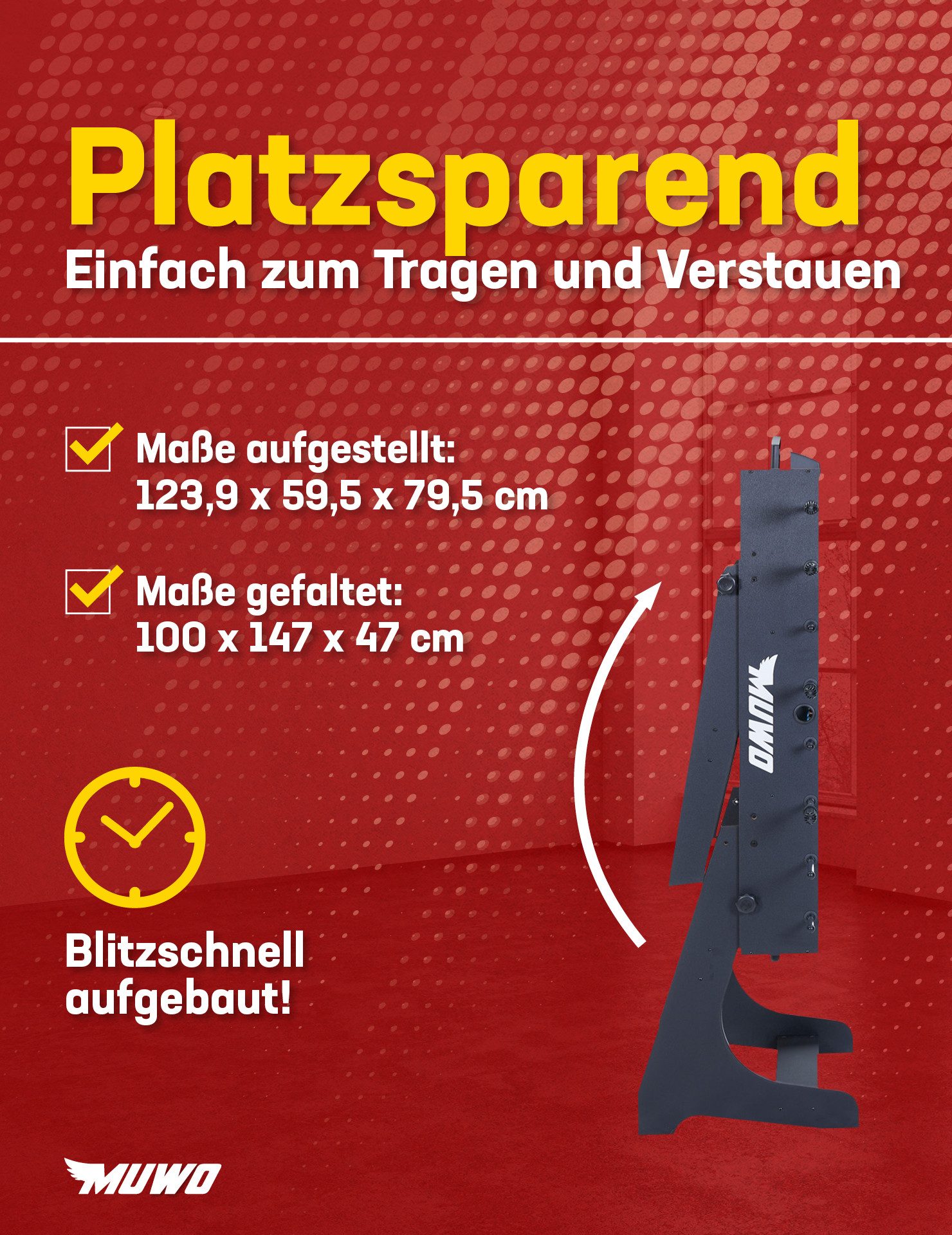 MUWO Kickertisch "Mondial" Indoor faltbarer Tischkicker