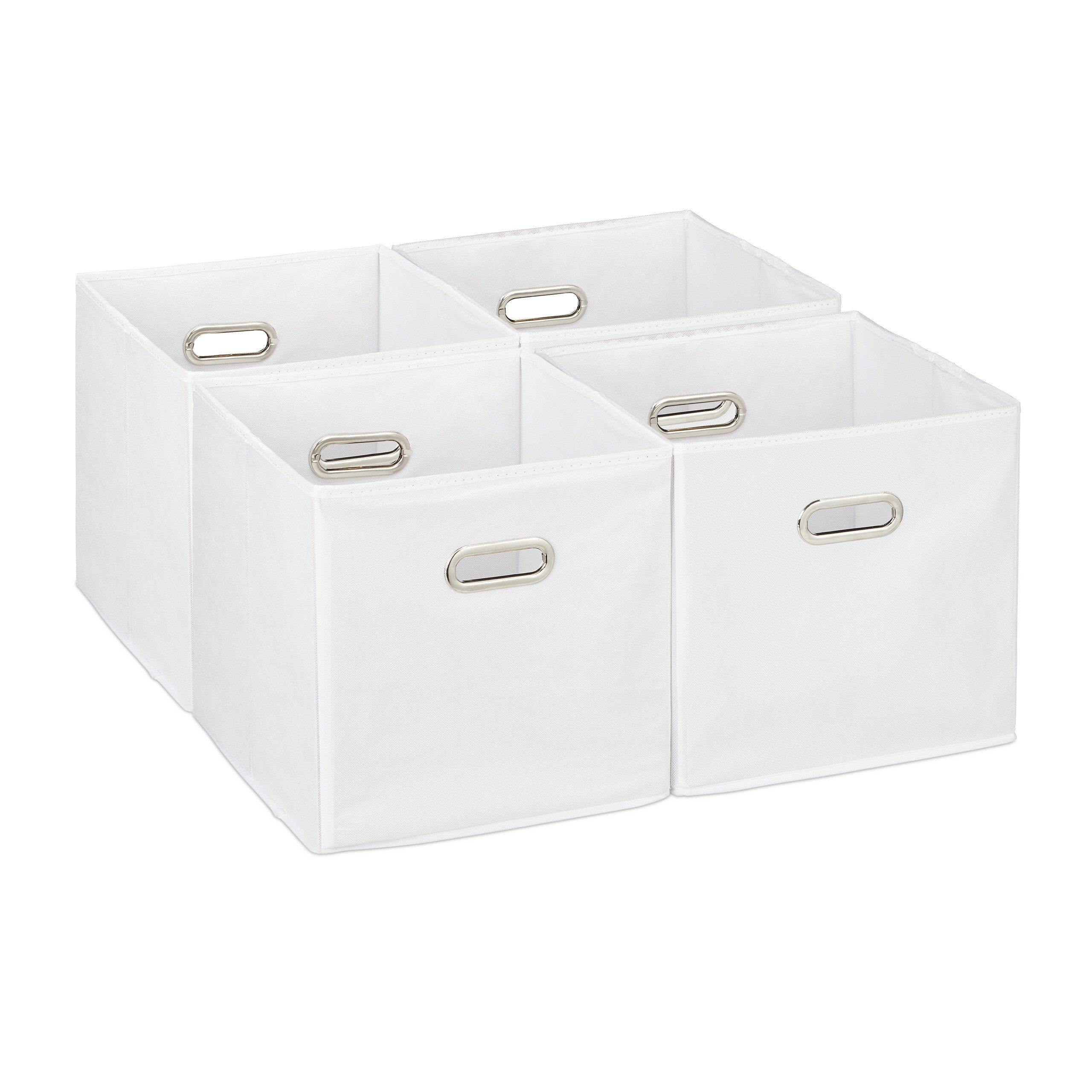 relaxdays Aufbewahrungsbox im 4er Set, weiß günstig online kaufen