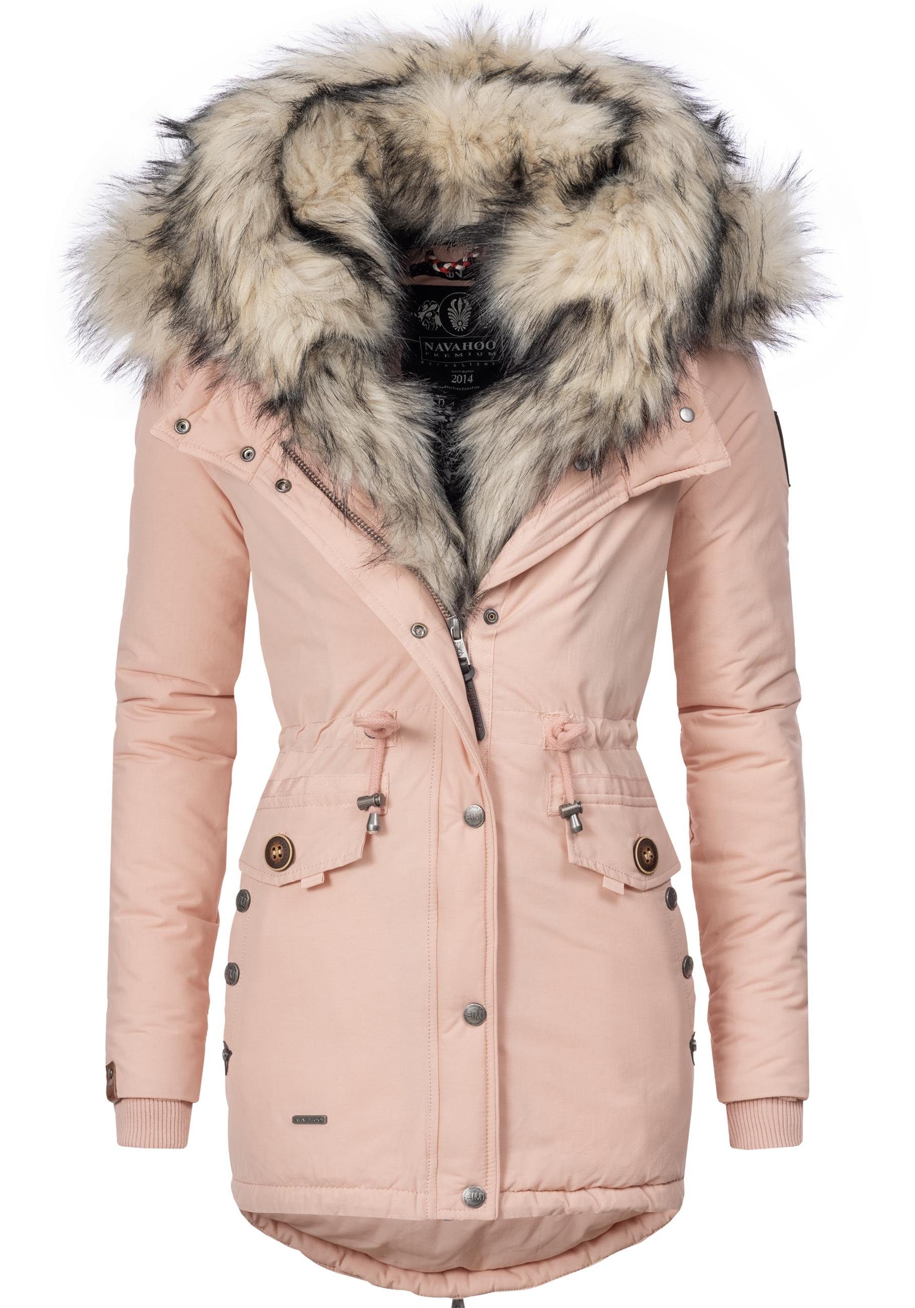 Navahoo Wintermantel Sweety abgefahrener Winterparka m. 2 Kunstpelz-Kapuzen