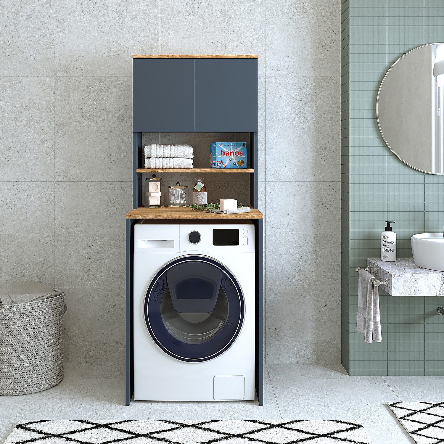 Roomart Waschmaschinenumbauschrank (Waschmaschinenschrank Überbauschrank Ha günstig online kaufen