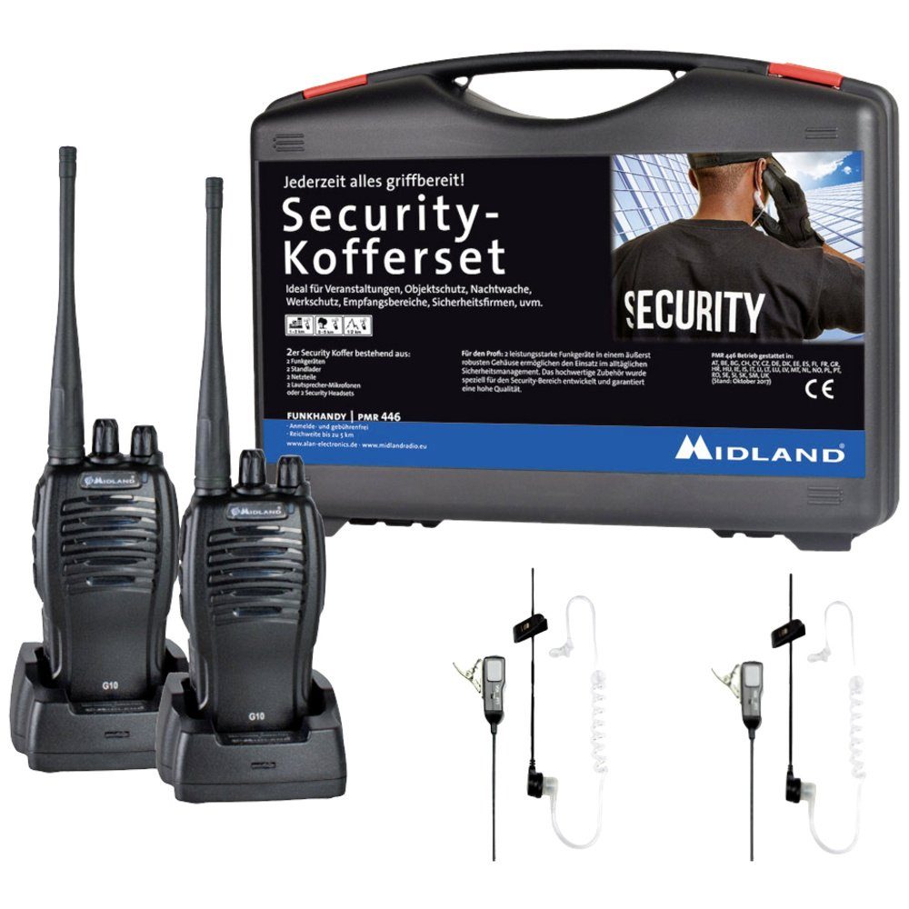 Walkie Talkie Midland G10 Pro PMR 2er Security-Koffer MA31 LK Pro C1107.S4 PMR-Funk