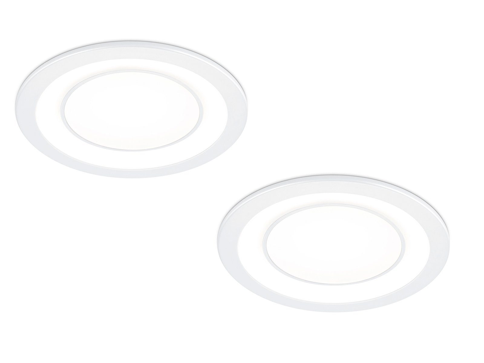 TRIO Leuchten LED Einbaustrahler, LED fest integriert, Warmweiß, 2er Set Deckeneinbauleuchte Deckenspot Treppenhaus Beleuchtung Ø14,8cm