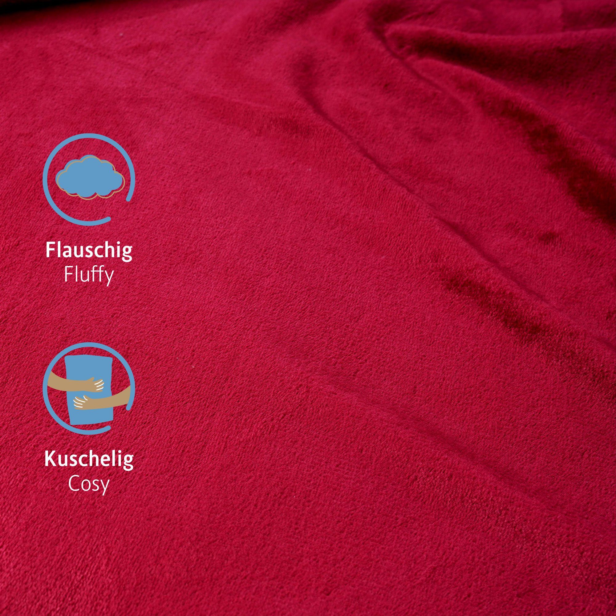 Wohndecke Extra Warme Flauschige Kuscheldecke(450 g/m), Oeko-TEX Zertifiziert, Komfortec, Super Weiche Fleecedecke, Allergiker geeignet