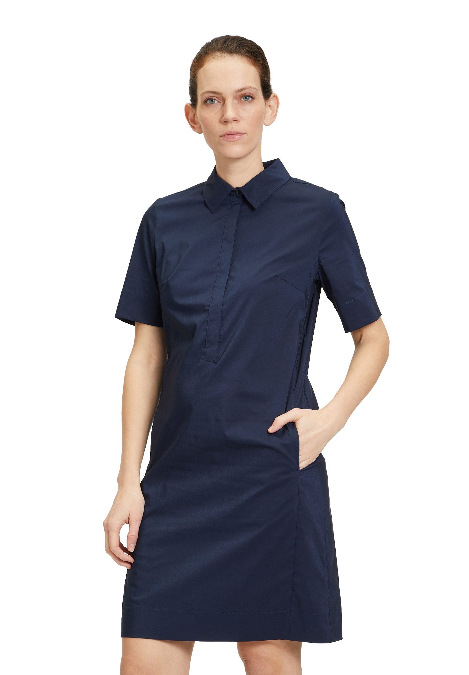 Betty&Co Druckkleid Betty & Co Casual-Kleid mit Kragen Nahtführung