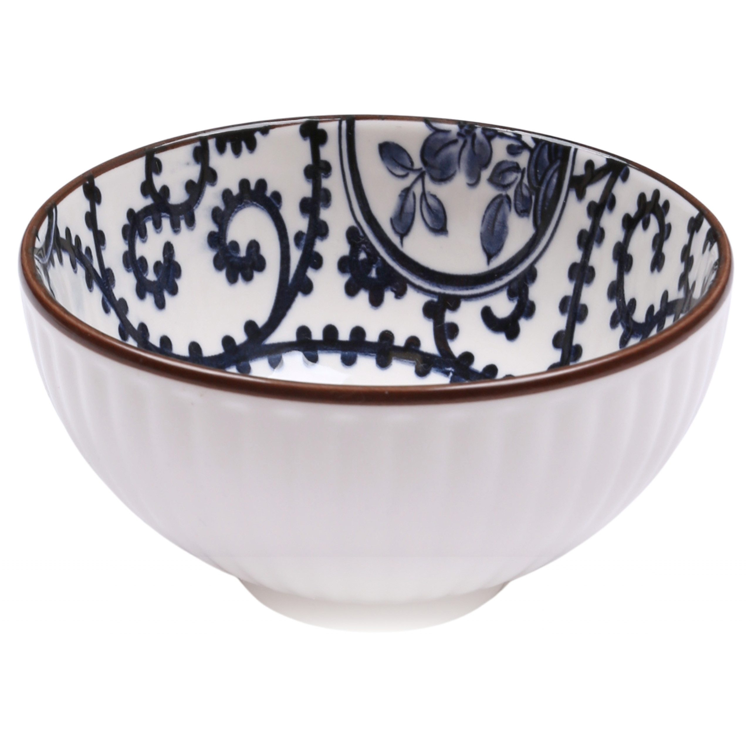 Sarcia.eu Teeschale Japanische Tasse, Chawan Matcha-Schale, blaue Ornamente Keramik 280 ml