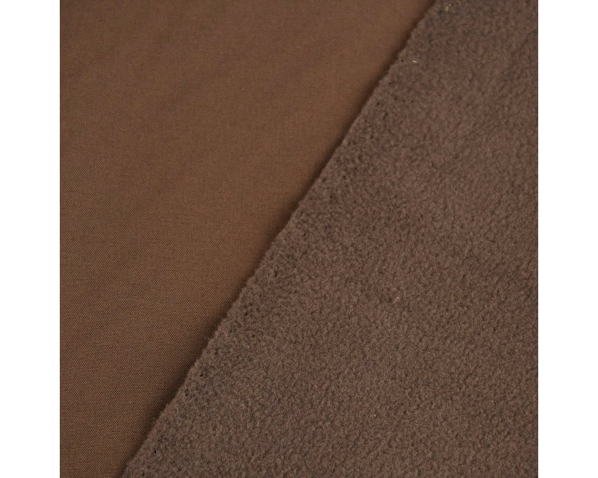Thumbnail - SCHÖNER LEBEN. Stoff Bekleidungsstoff Softshell Fleece einfarbig schlamm taupe 1,4m Breite