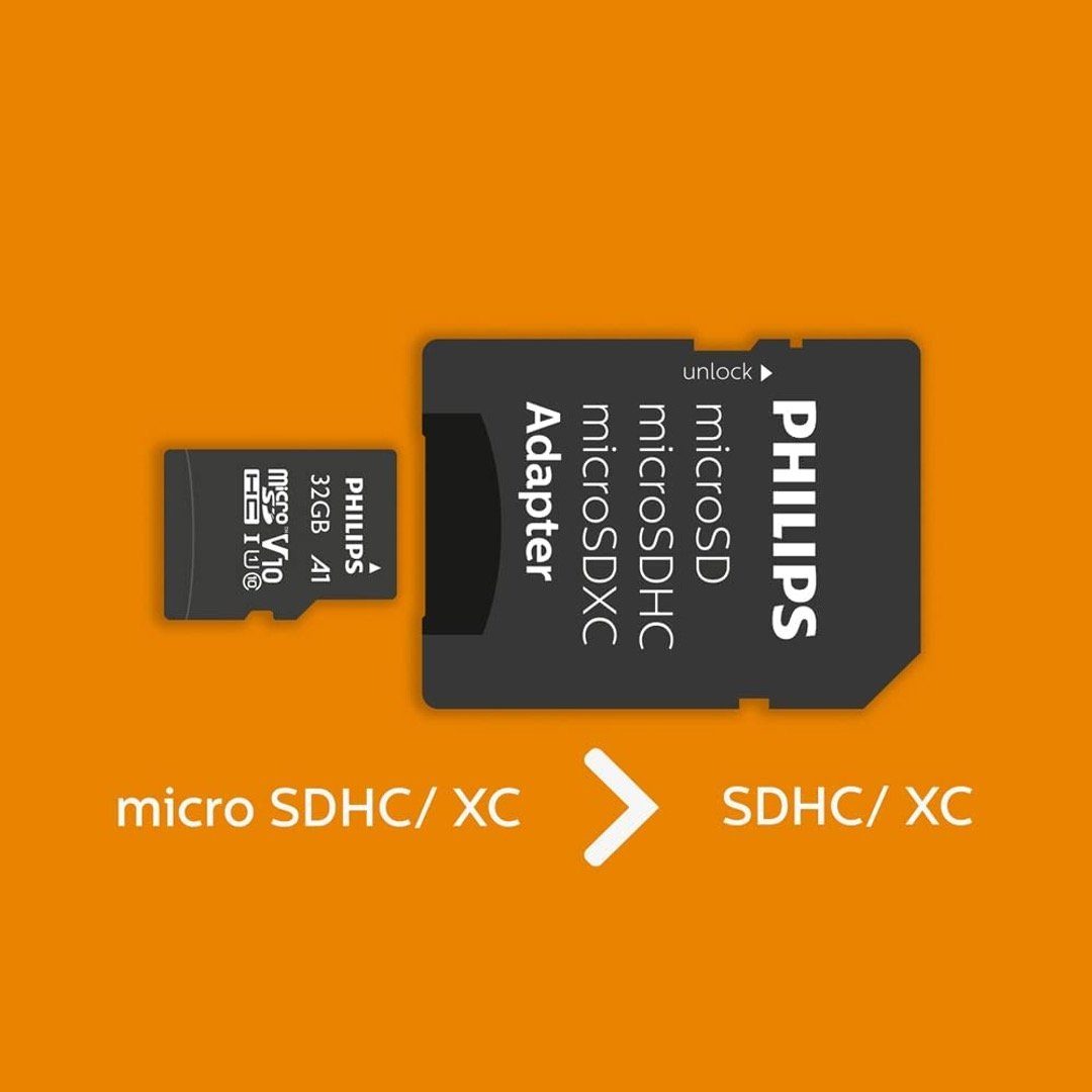 Philips FM32MP45D/00 Micro SD-Karte (USB 3.0, Lesegeschwindigkeit 80,00 MB/s, 2x 32 GB micro SD-Karte, Adapter)