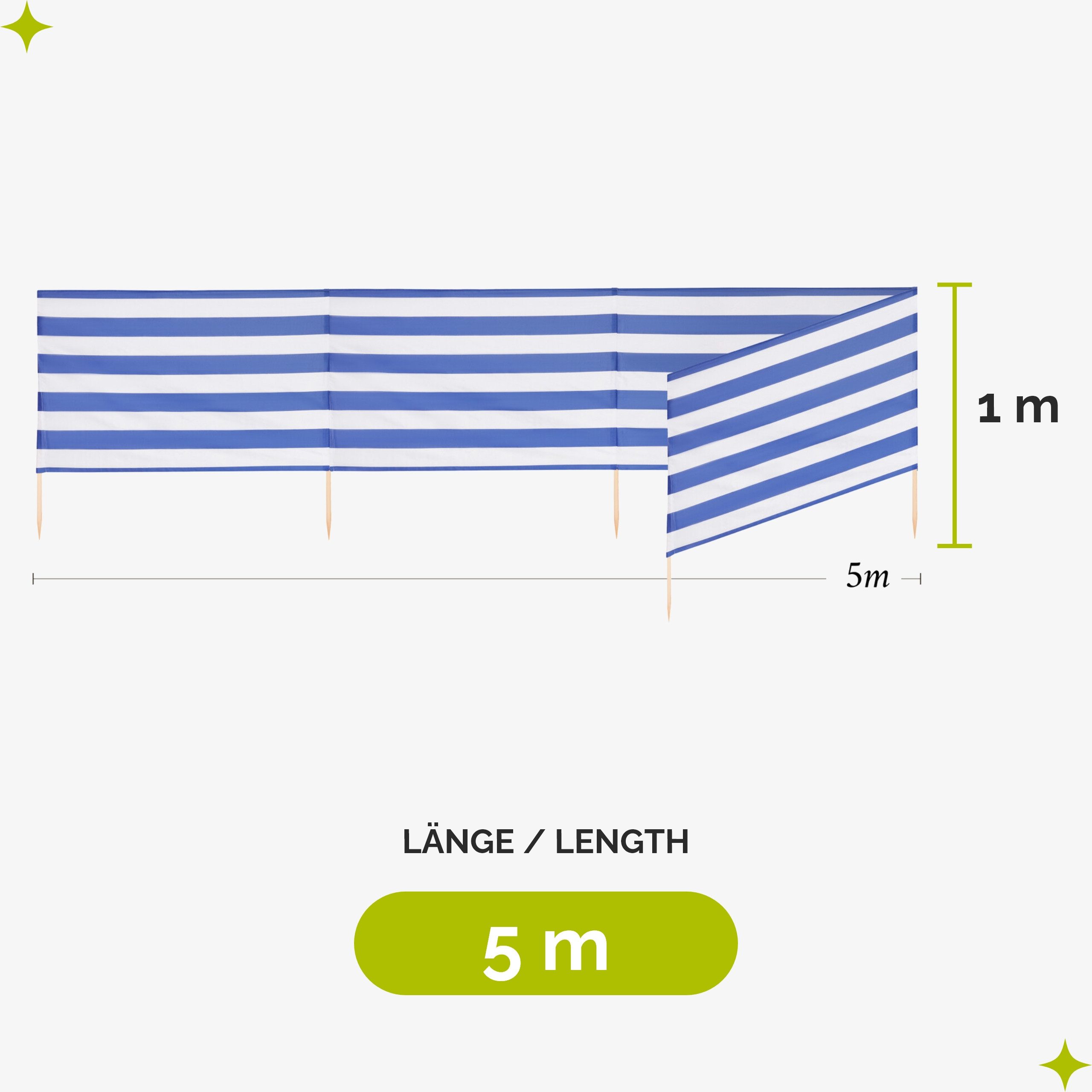 Garronda Windschutz Strand Sichtschutz 5m lang günstig online kaufen