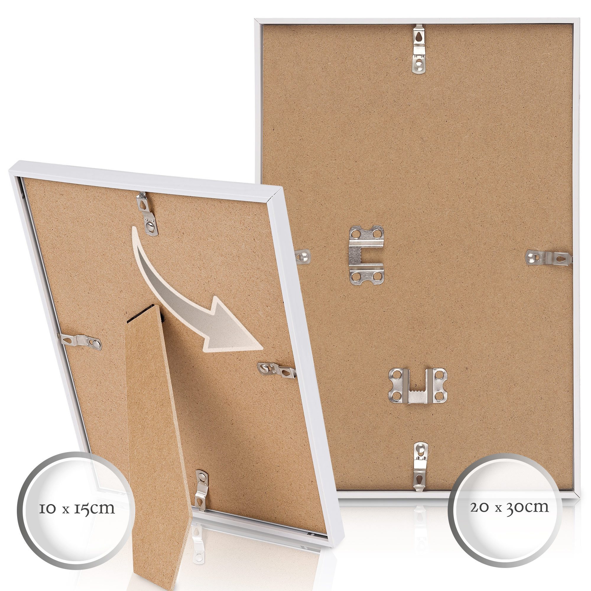 bomoe Bilderrahmen 24er Bilderrahmen Set Weiß Fotorahmen, 10x 10x15 cm, 8X 13x18 cm, 4X 15x20 cm, 2X 20x30 cm – Bild 4 von 5