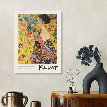 Posterlounge Acrylglasbild Gustav Klimt, Dame mit Fächer, 1917, Wohnzimmer Modern Malerei