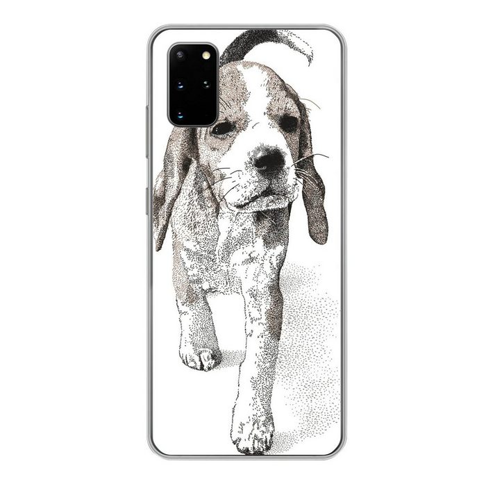 MuchoWow Handyhülle Eine Illustration eines Beagle-Welpen Phone Case Handyhülle Samsung Galaxy S20 Plus Silikon Schutzhülle