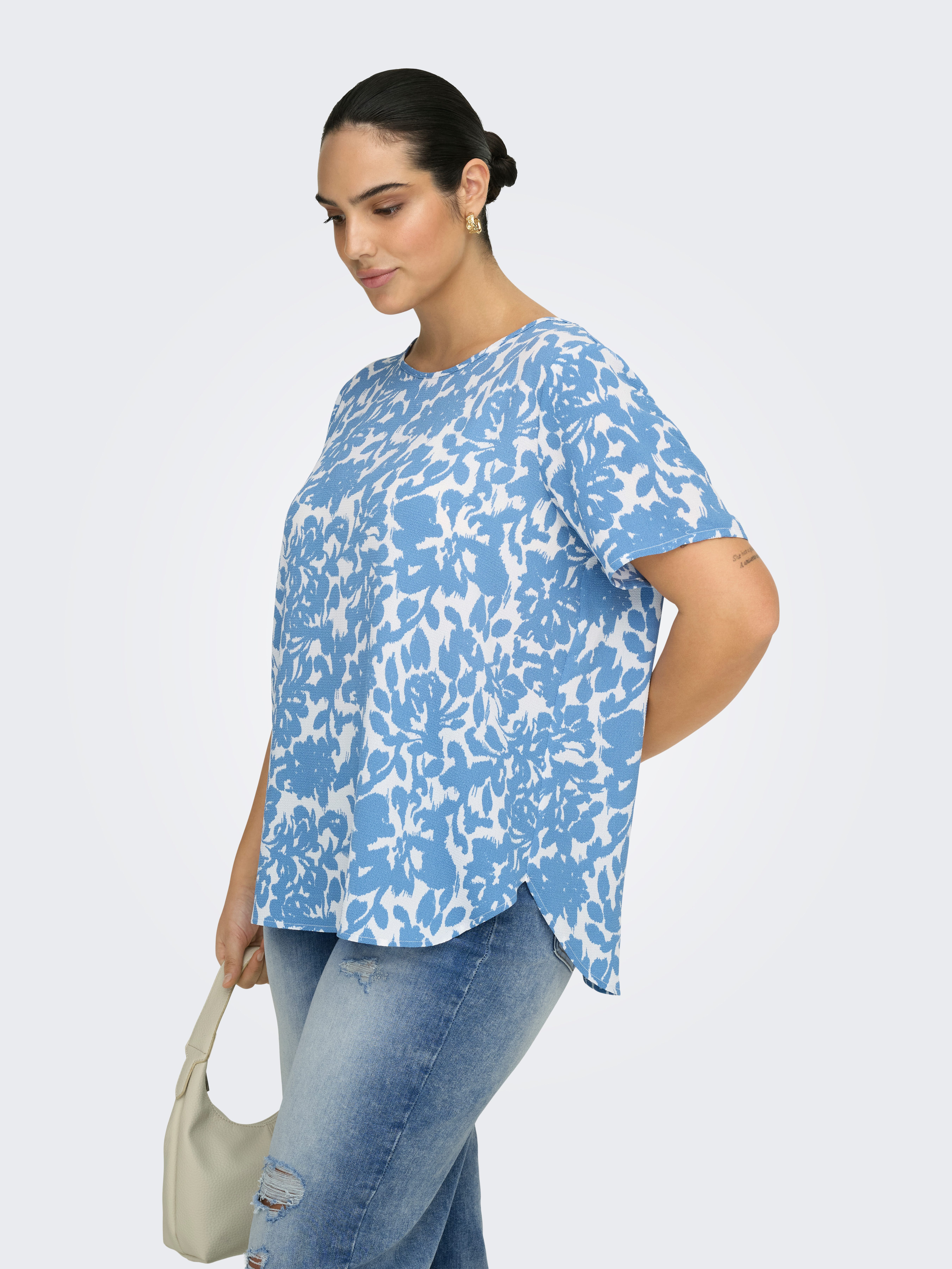 ONLY CARMAKOMA Shirtbluse CARVICA SS TOP WVN NOOS Materialmix, regular fit – Bild 2 von 5