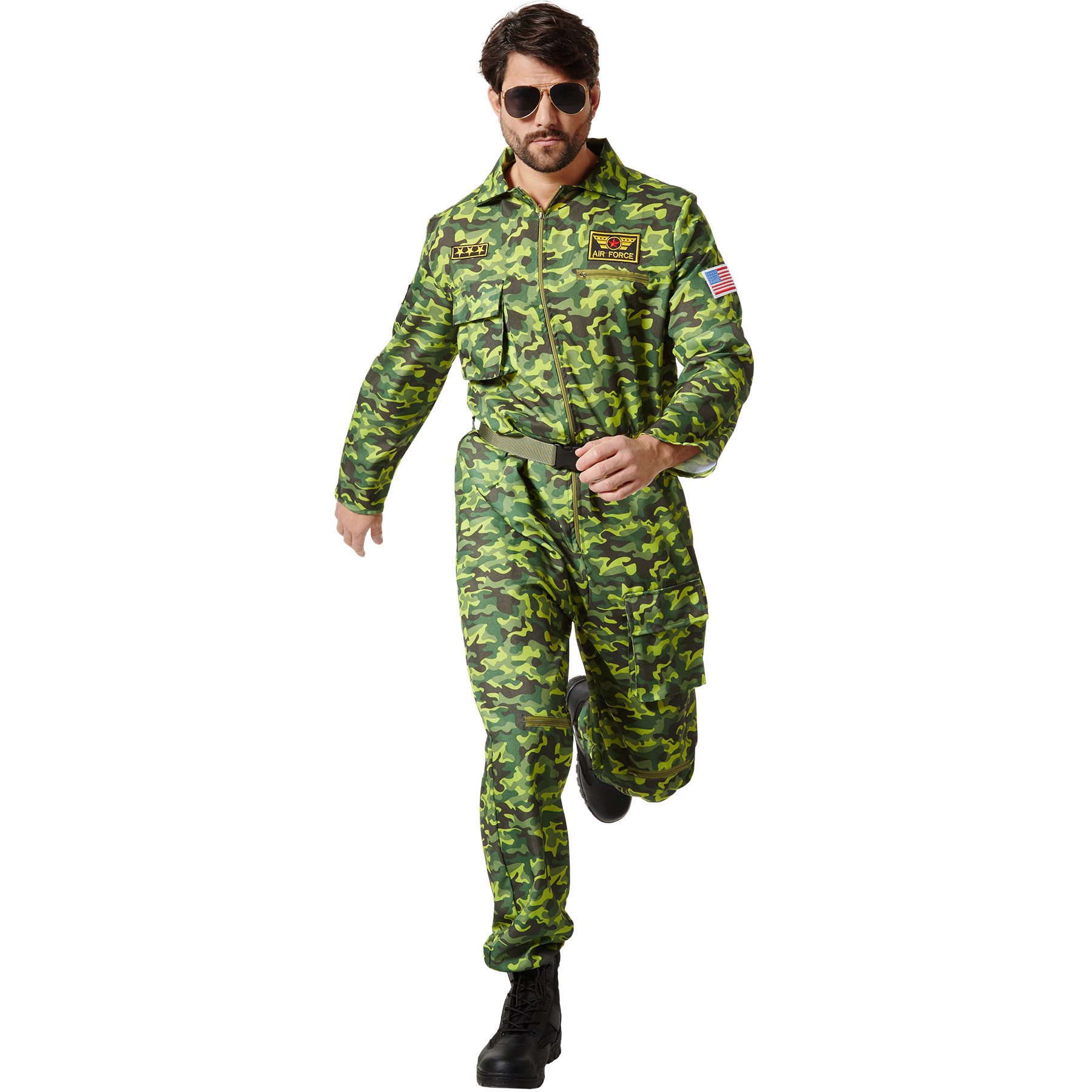 dressforfun Kostüm Herrenkostüm, Cooler Camouflage-Overall für einen dynamischen Look.